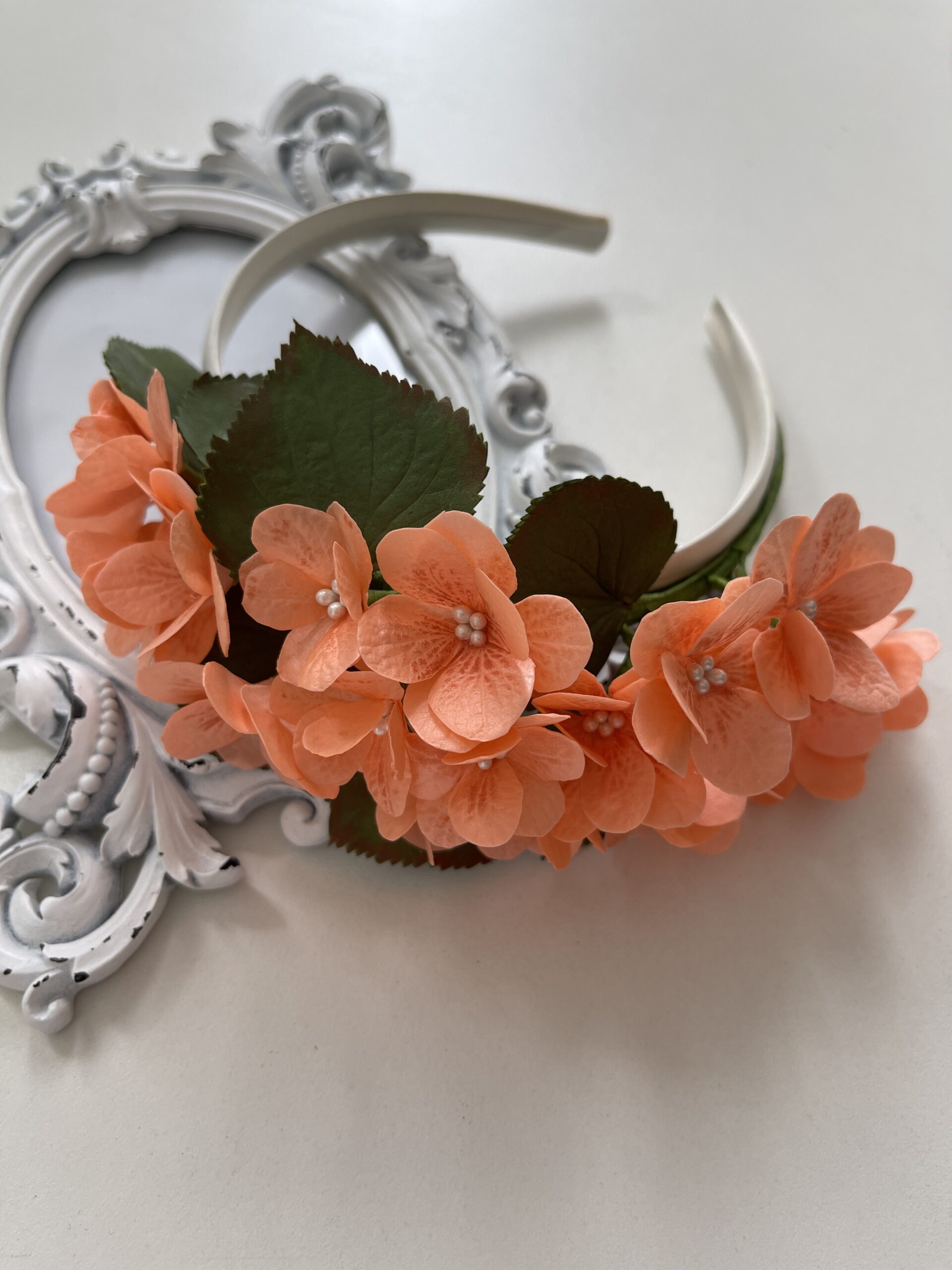 Обруч "Гортензія персик" L