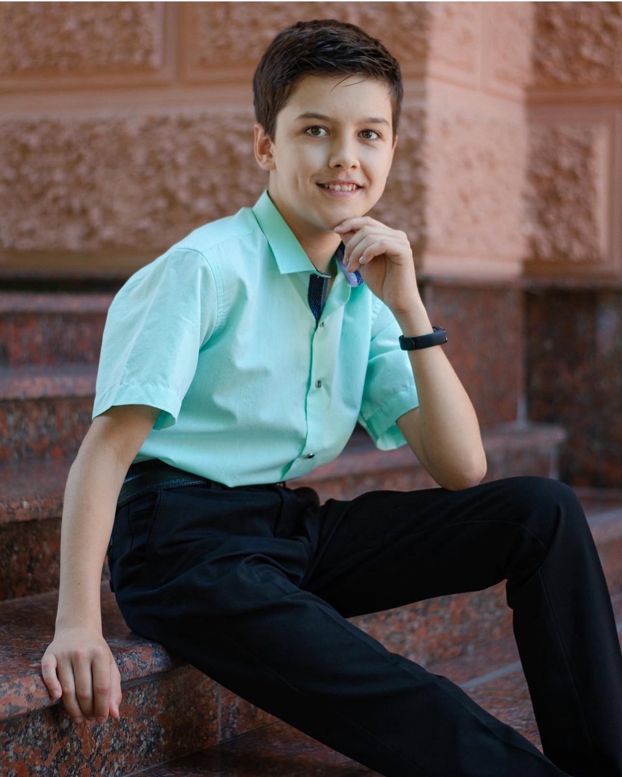 Сорочка кнопка зелена к/р 470-26к