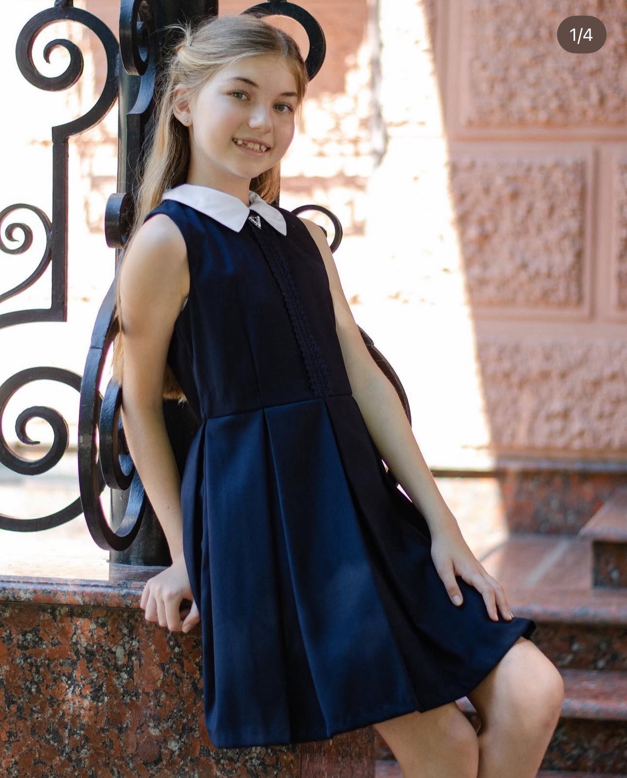 Сарафан для дівчинки синій 184229с