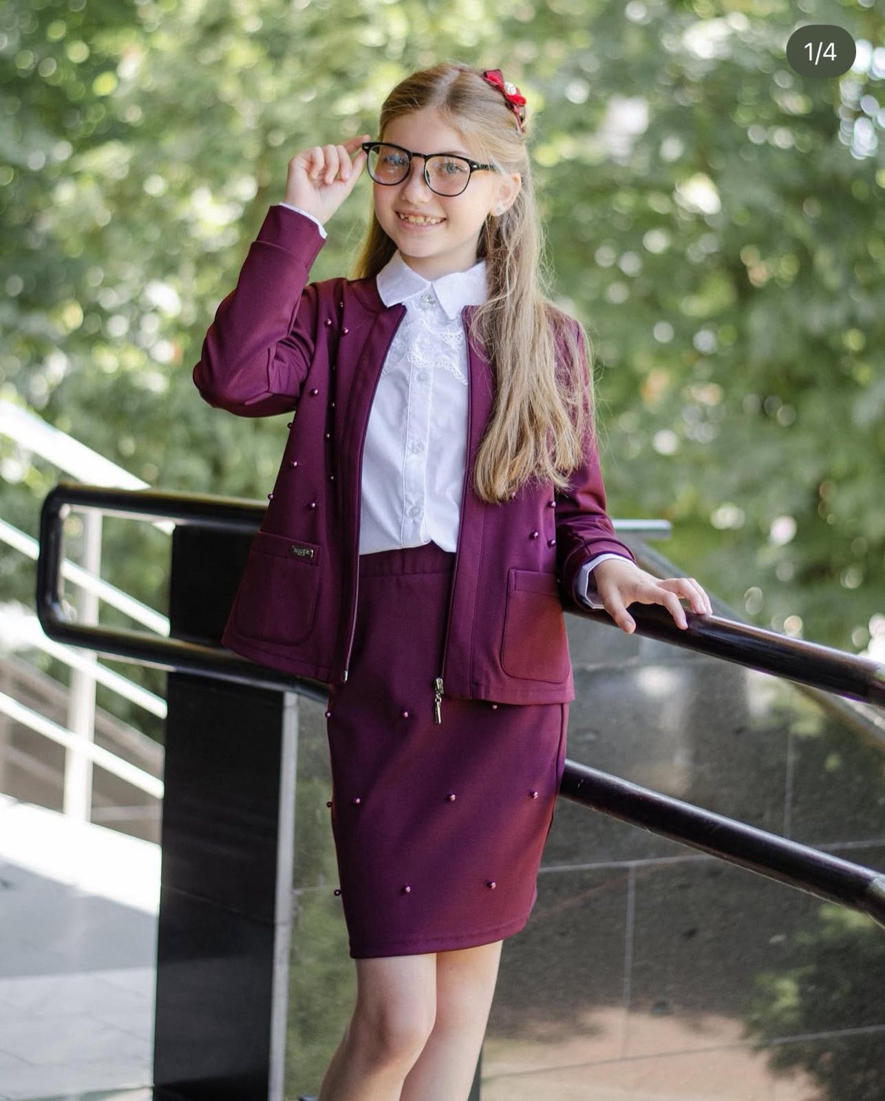 Спідниця для дівчинки бордова Фаріда ЮБ-7390б