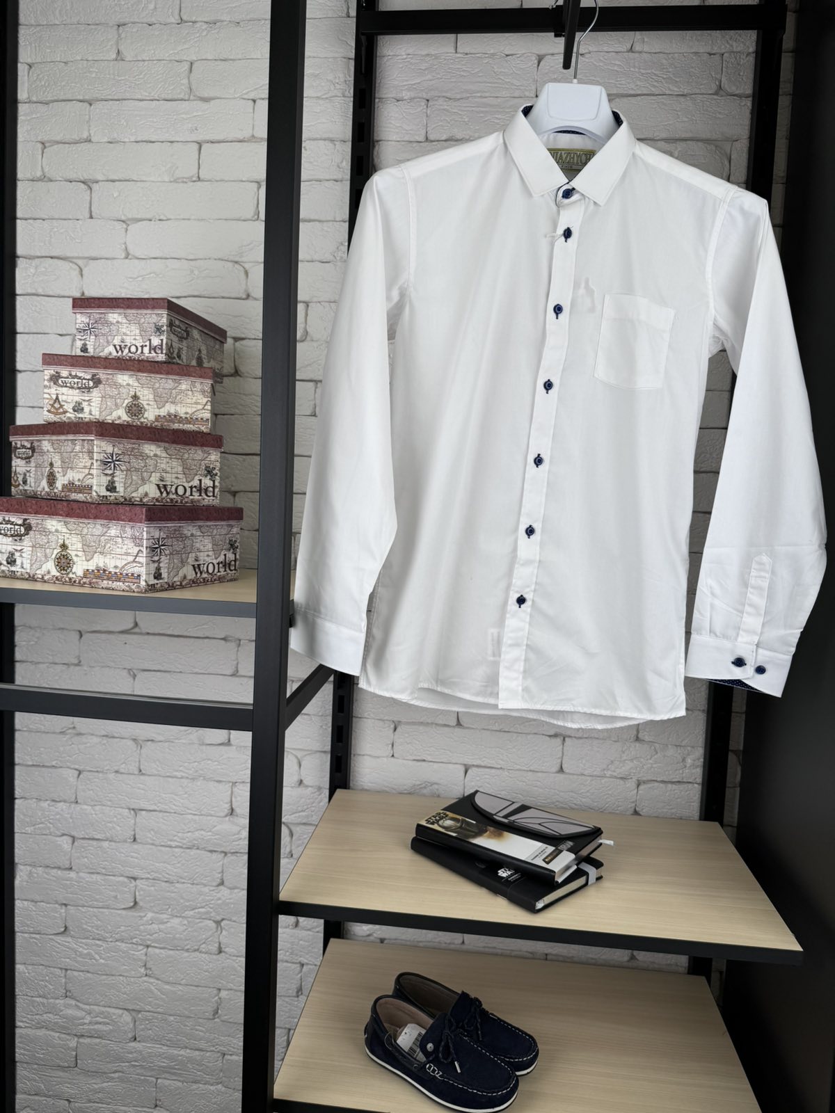 Сорочка біло-синя д/р 2000/506/154