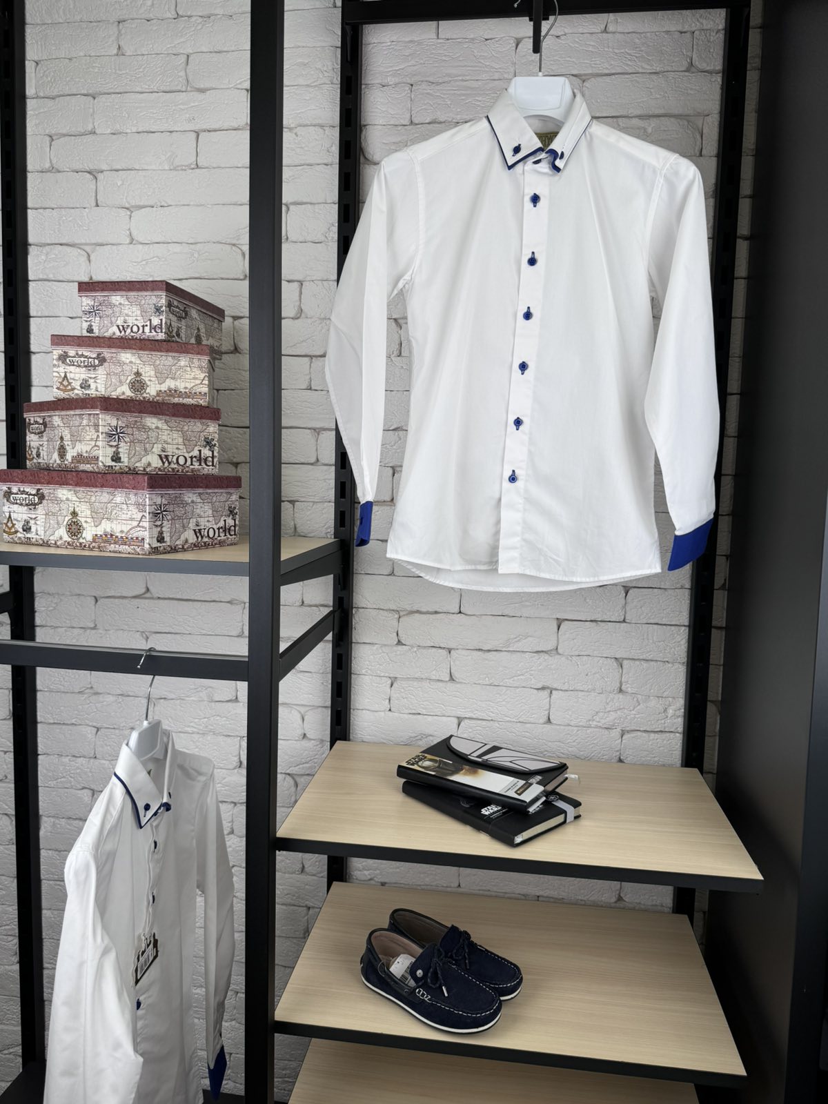 Сорочка біло-синя д/р 2000Slim