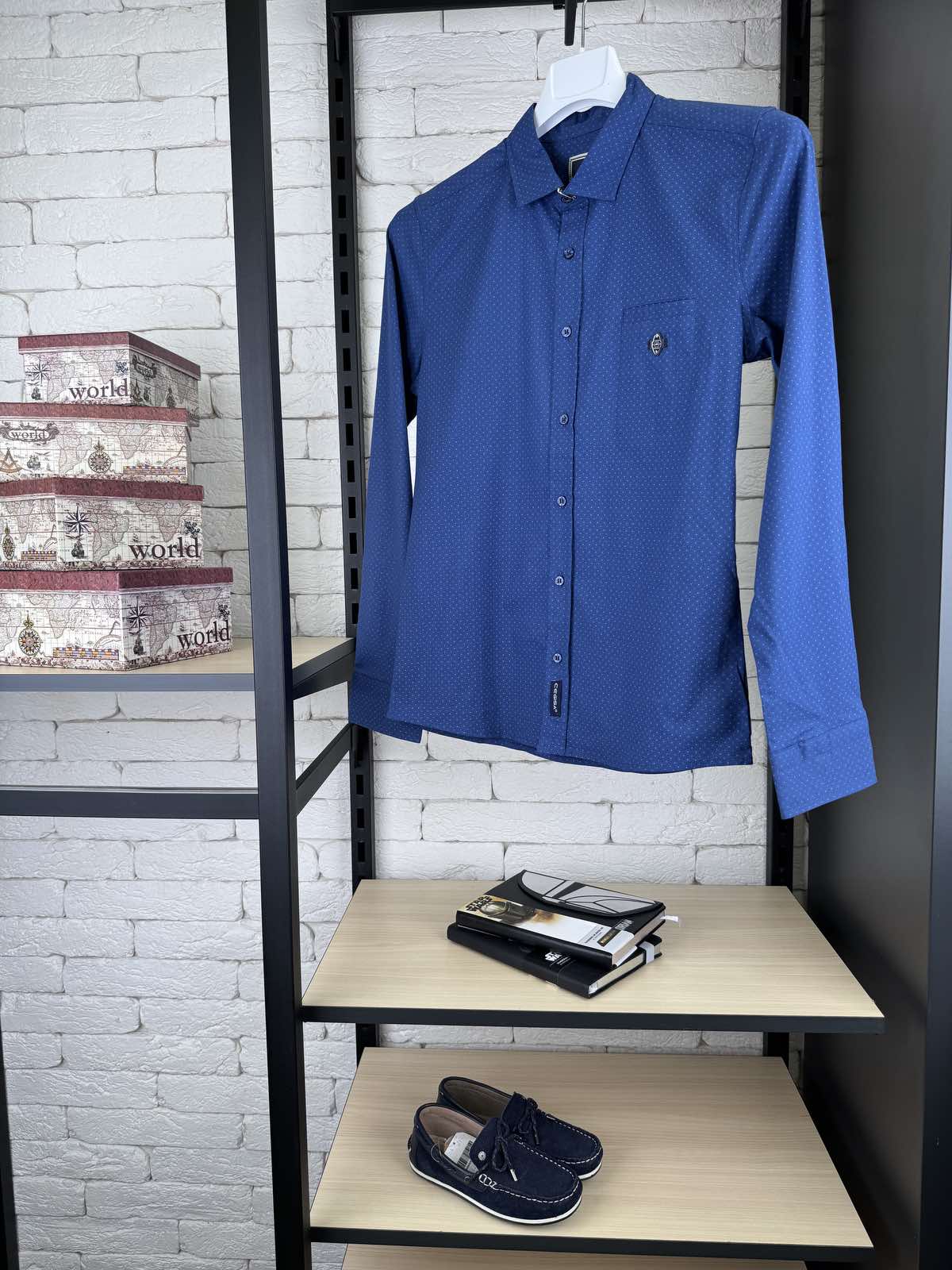 Сорочка синя д/р 7870-03