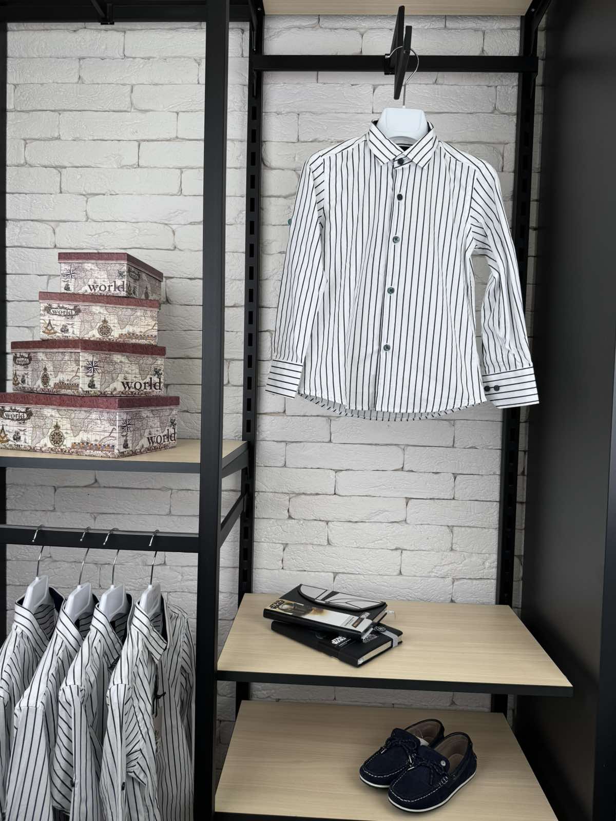 Сорочка біло-чорна д/р 1210-3п