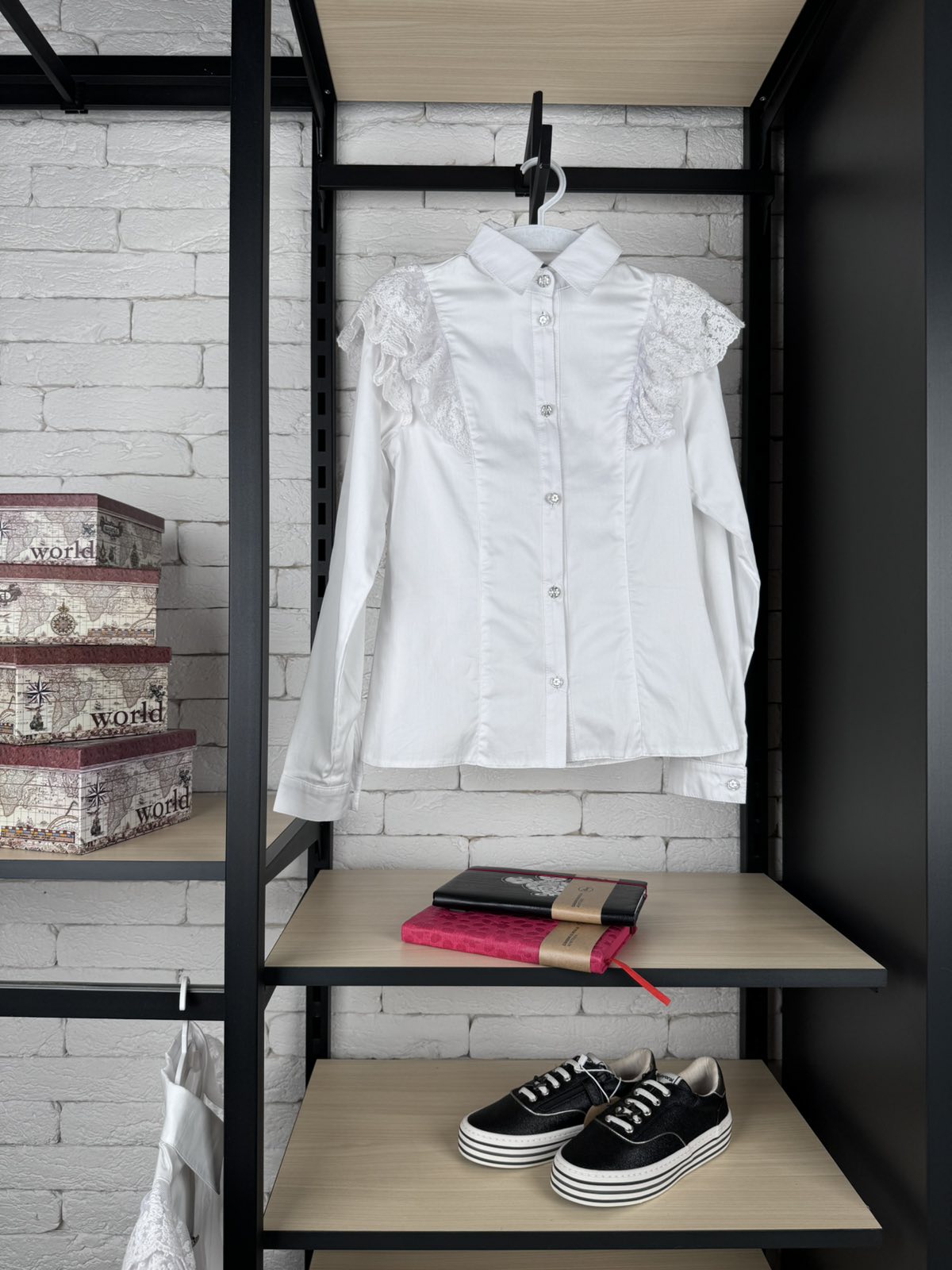 Блуза для дівчинки біла 26-9021-1