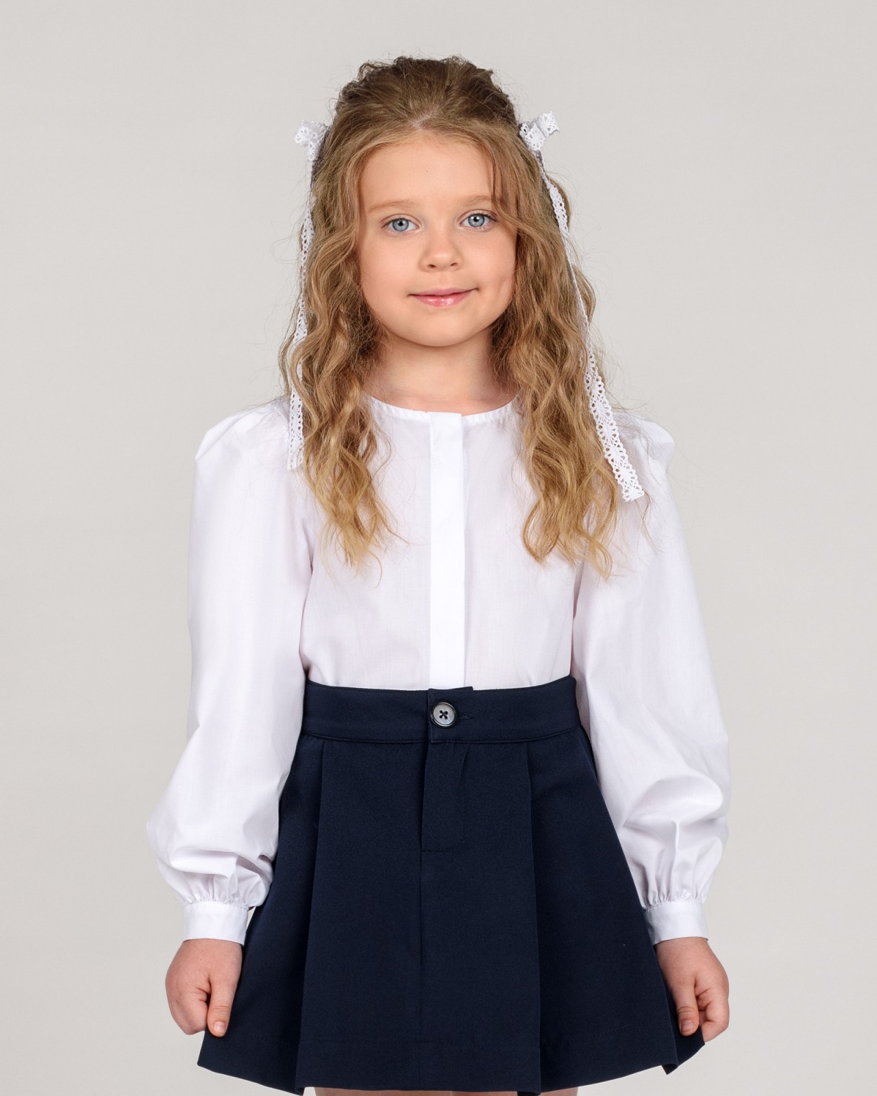 Блуза для дівчинки біла д/р 2622400101