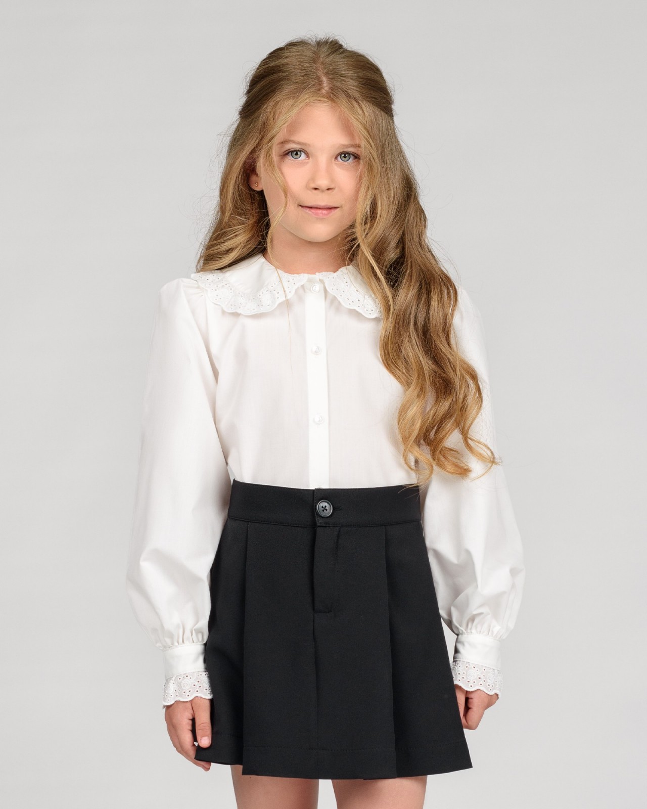 Блуза для дівчинки молочна д/р 2622400901