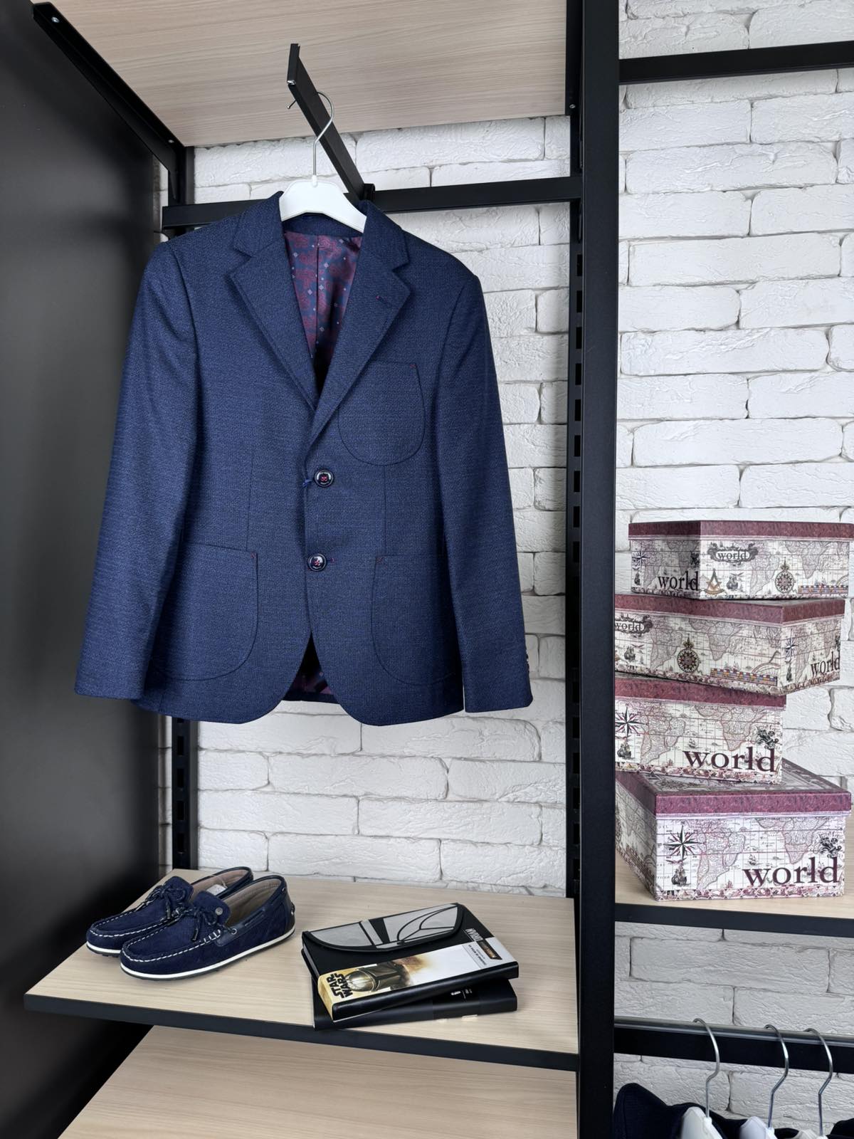 Жакет для хлопчика синій 4160-1-2-1с