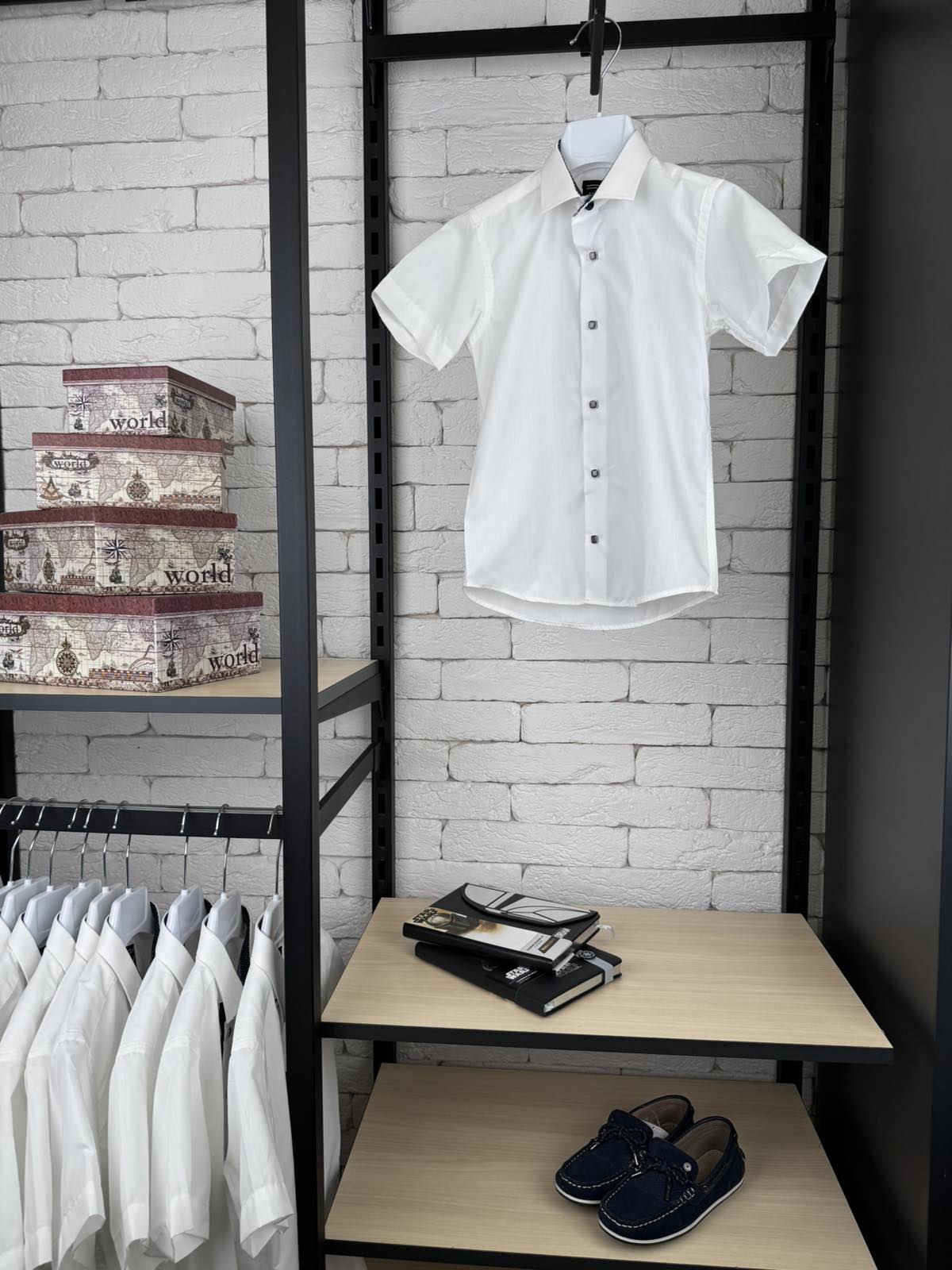 Сорочка кнопка молочна к/р 470-12к