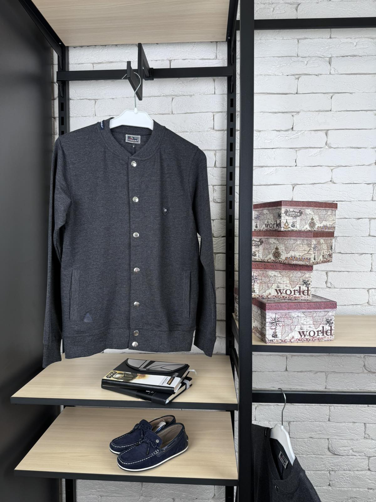 Бомбер для хлопчика сірий 6265ср