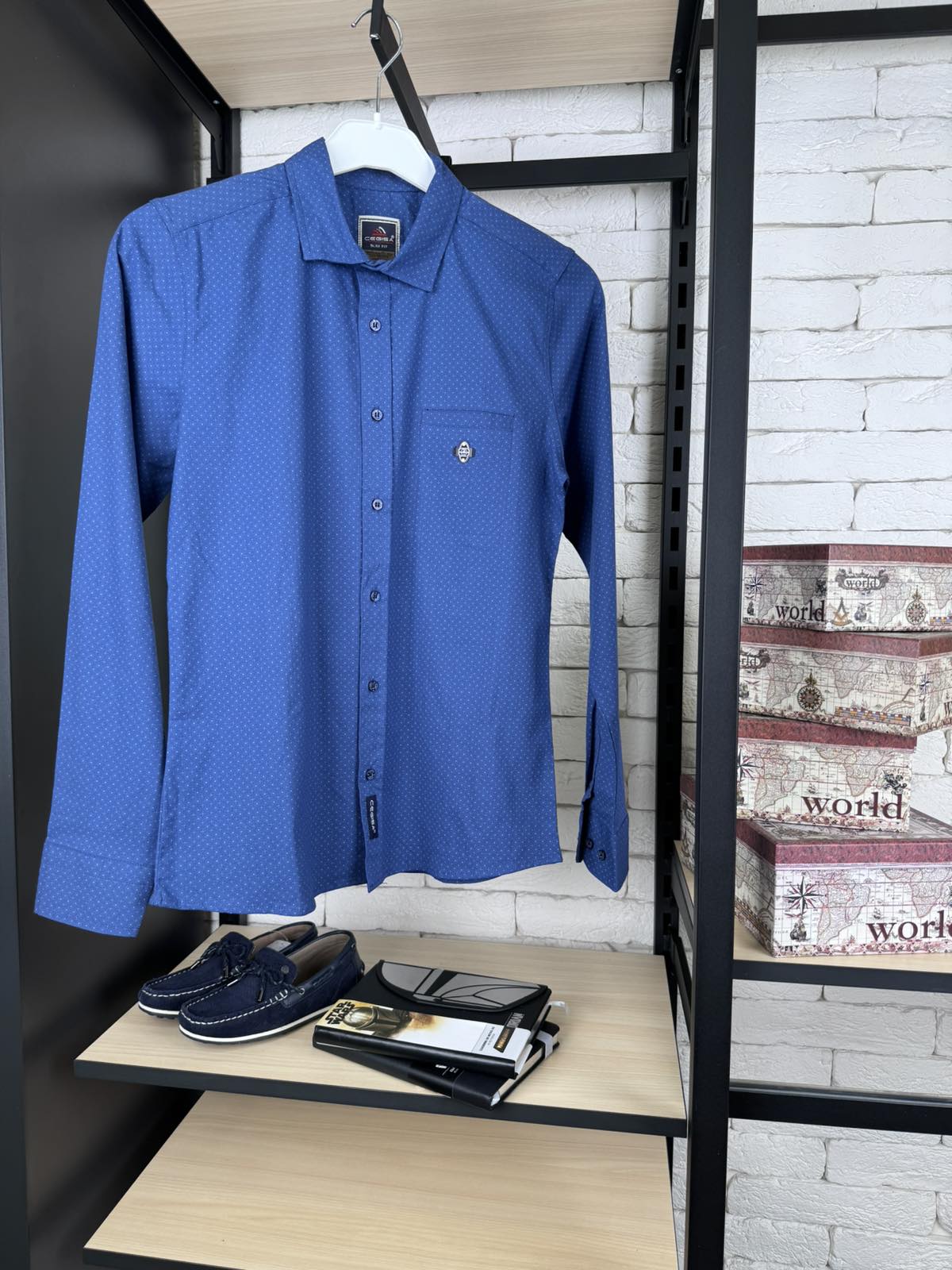 Сорочка для хлопчика синя 78-70с