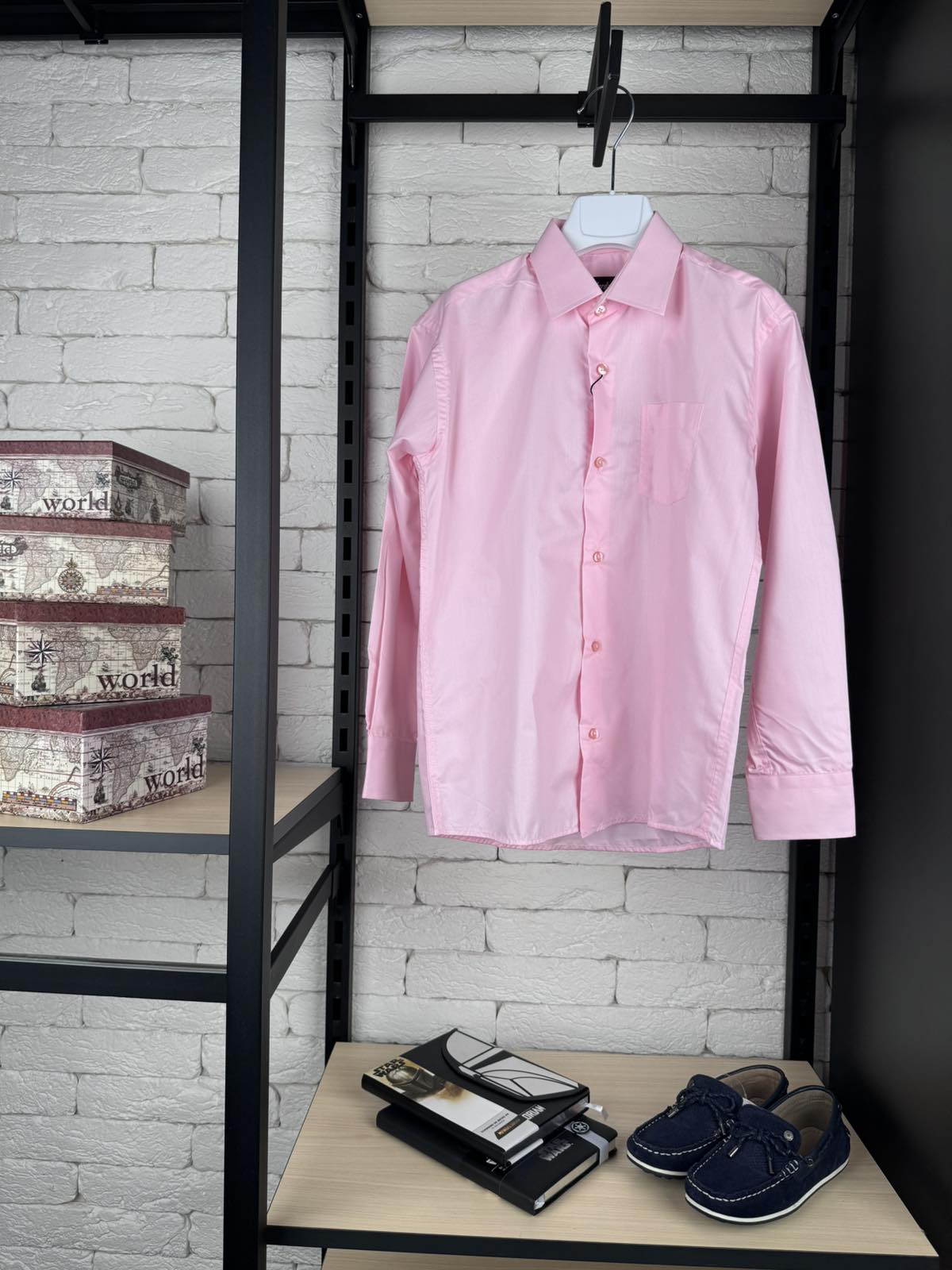 Сорочка рожева д/р 906-3п