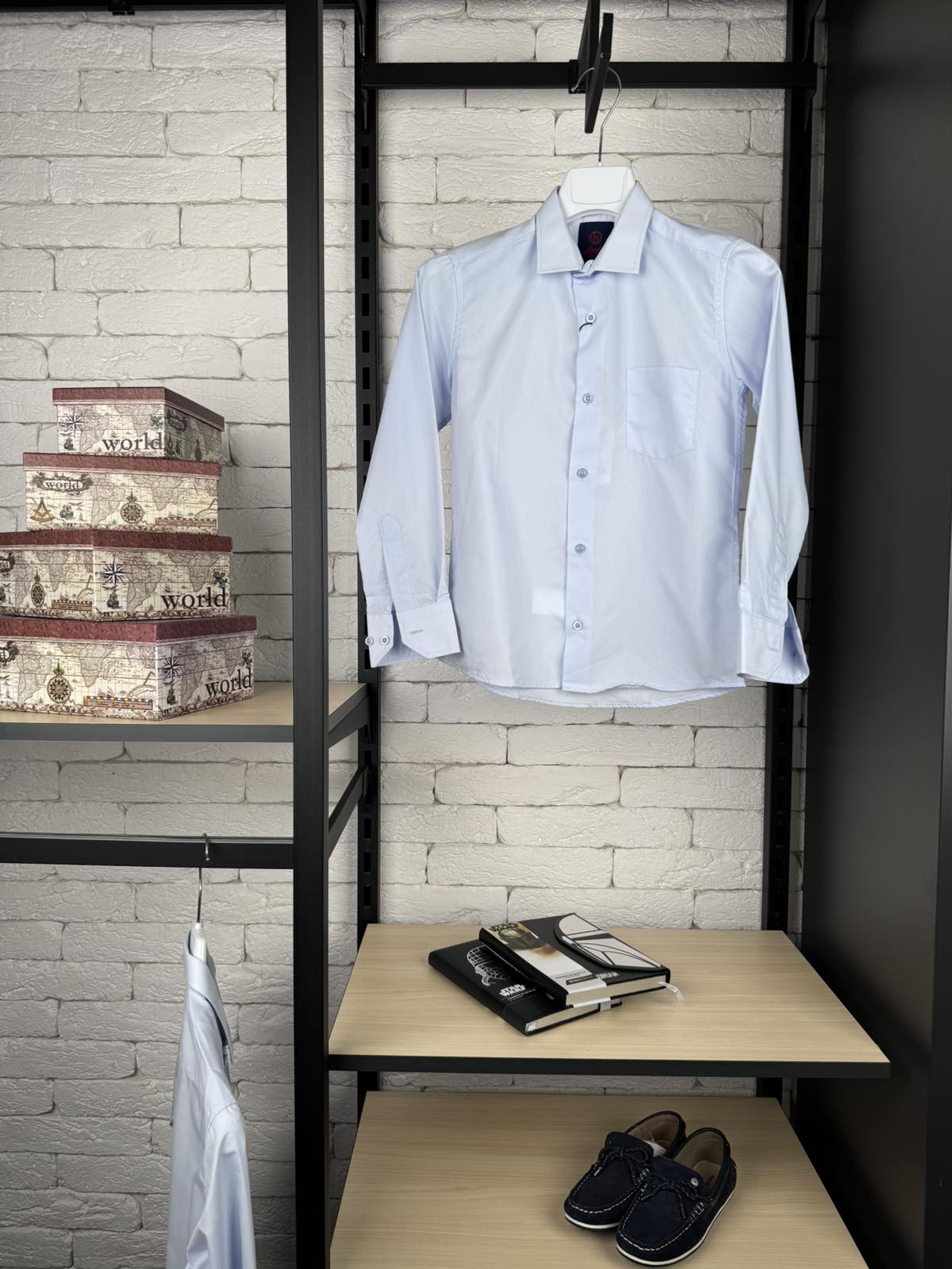 Сорочка блакитна д/р 97-3