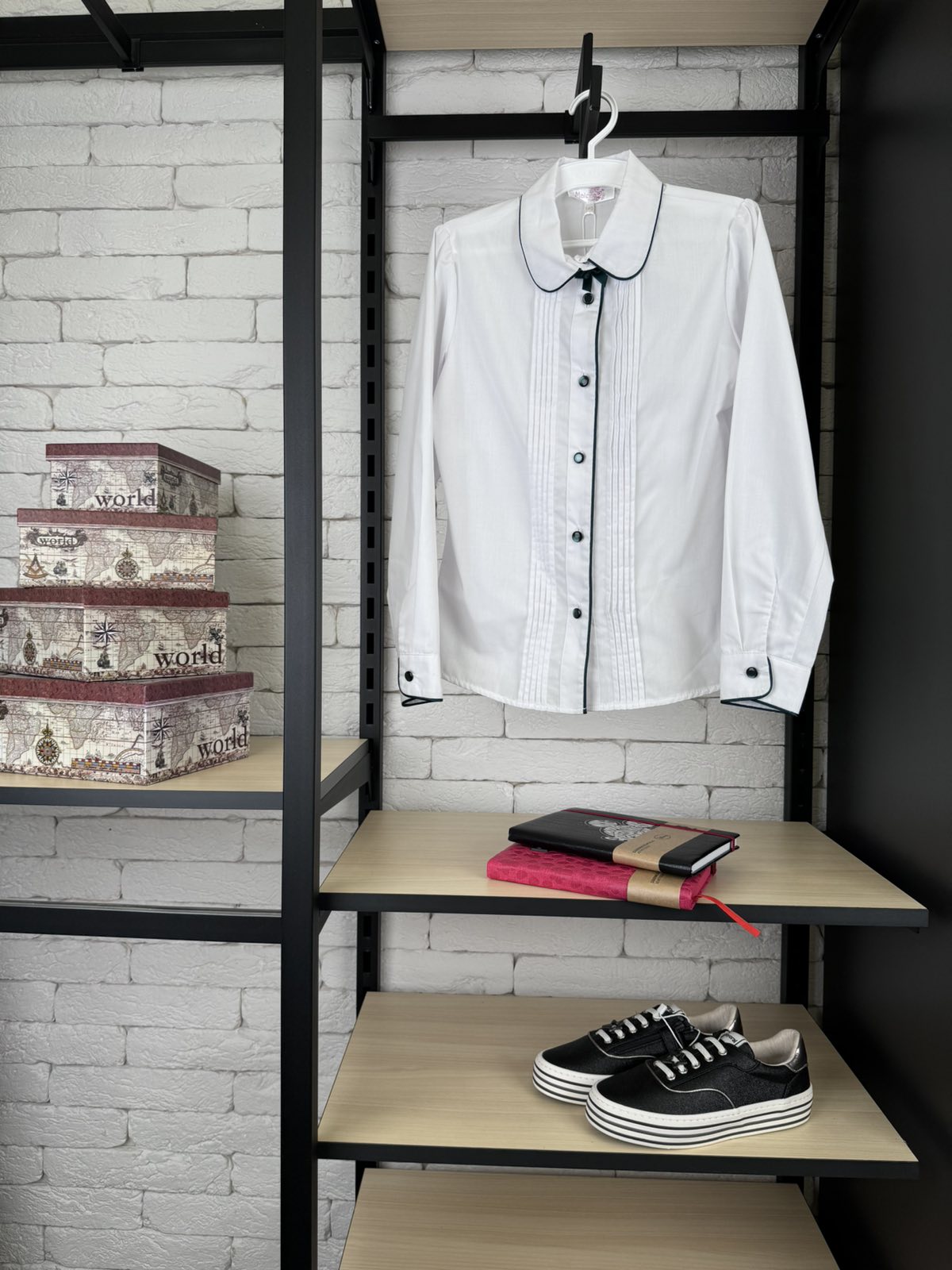 Блуза для дівчинки біла довгий рукав БШ-00138з