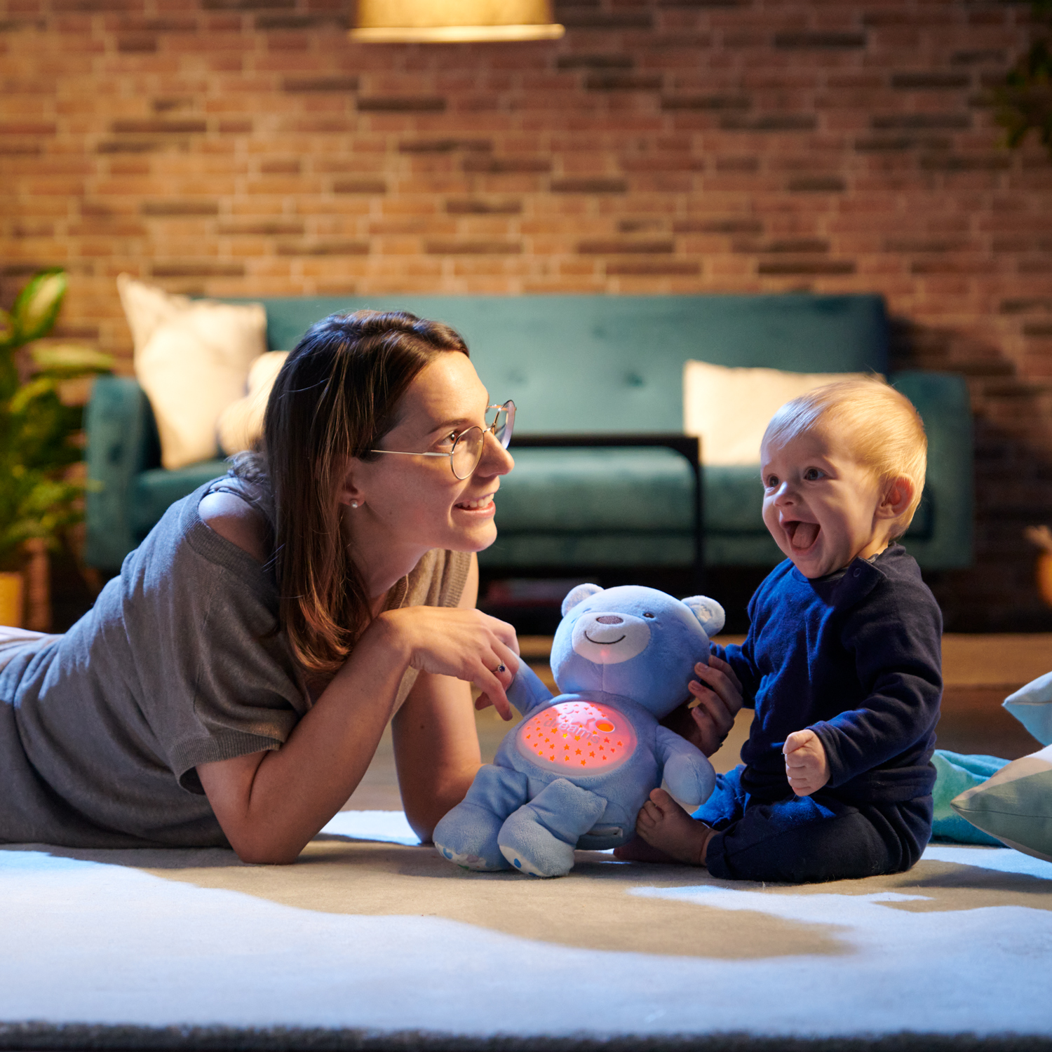 Іграшки для немовлят, розвиток й розваги Іграшка музична "Ведмежа", блакитна. Chicco 08015.20