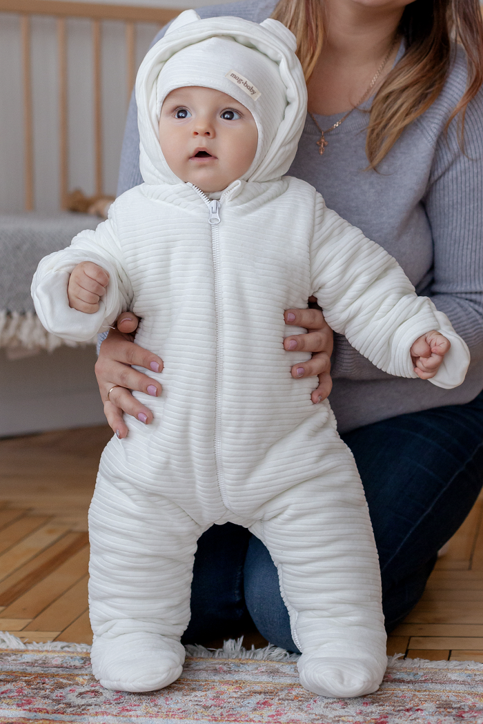 Верхній одяг. Велюровий комбінезон "Tim", Молочний Mag Baby 120302