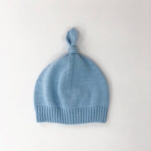 Шапочки, хустинки. Шапочка вязана з помпоном 39 блакитний 1039907