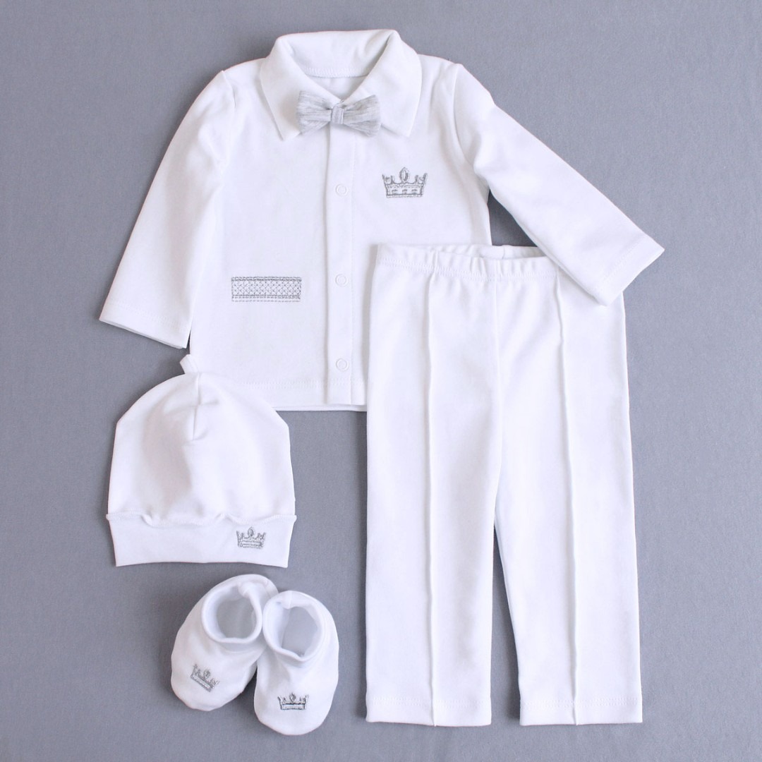 Комплекти. Комплект для хлопчика (кофта, штанці, шапка, пінетки) 12649