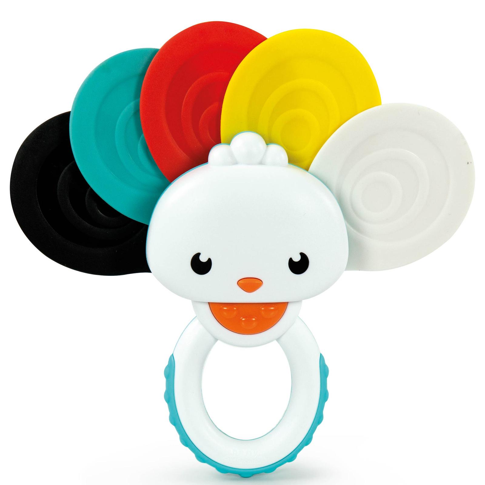 Іграшки для немовлят, розвиток й розваги. Іграшка-брязкальце Clementoni "Rainbow Peacock" 17325