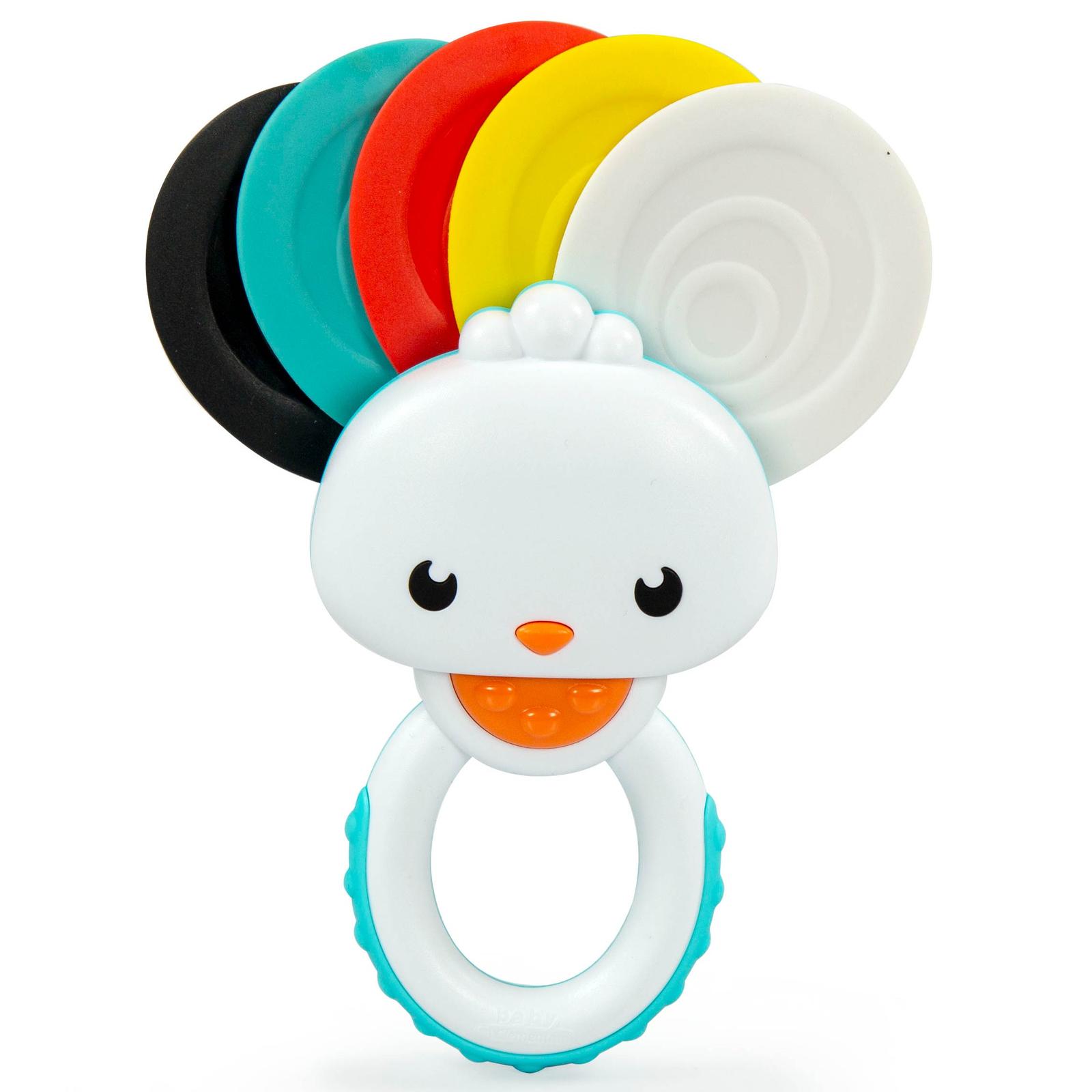 Іграшки для немовлят, розвиток й розваги. Іграшка-брязкальце Clementoni "Rainbow Peacock" 17325