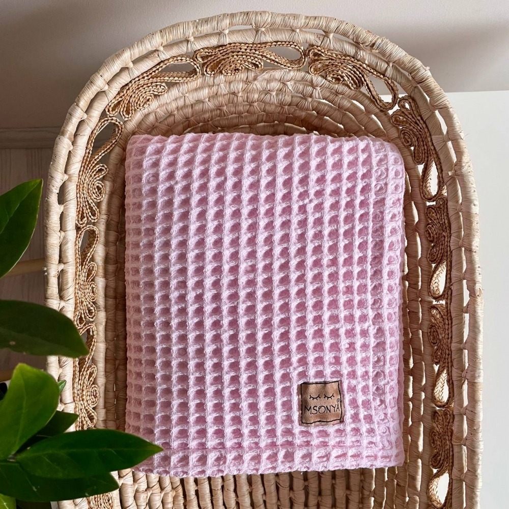 Пледи та конверти. Плед вафля "Грецька" Рожевий 240009