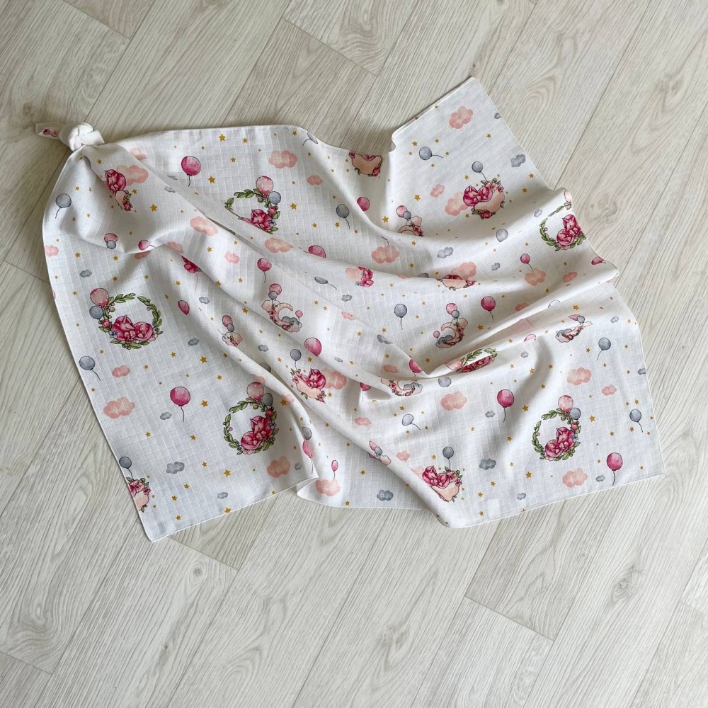 Підгузки та пелюшки. Пелюшка муслін Єдиноріг у віночку 4666189