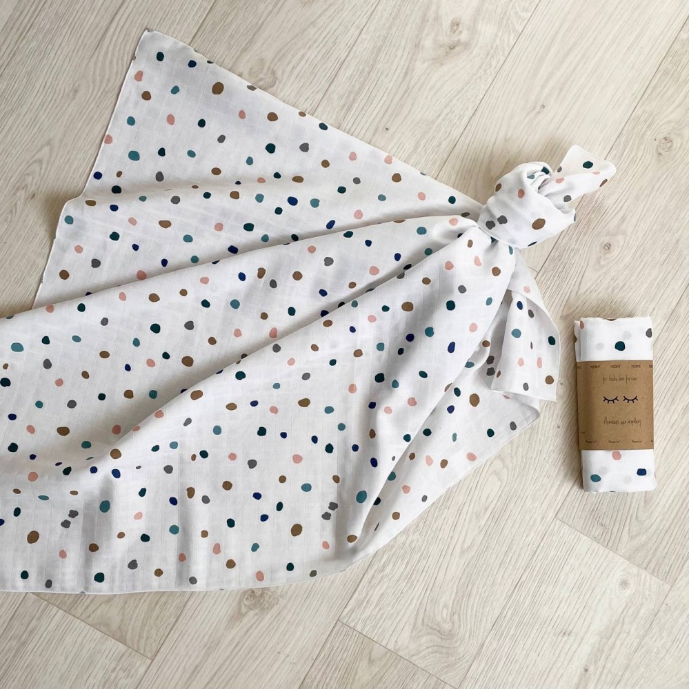 Підгузки та пелюшки. Пелюшка муслін Камінчики різнокольорові 4666695