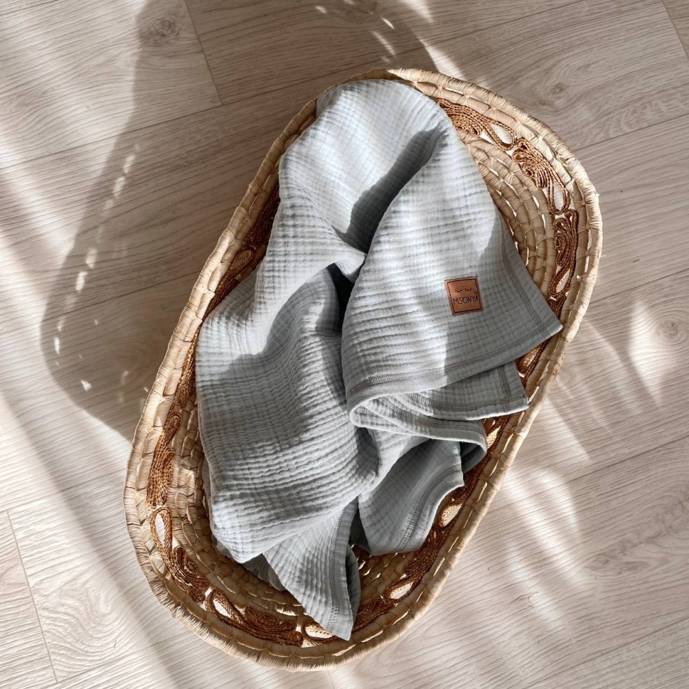 Пледи та конверти. Плед муслiн жатка сірий 879052