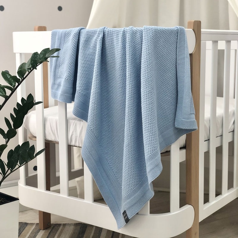 Пледи та конверти. Плед Рогожка блакитний 5436 935307