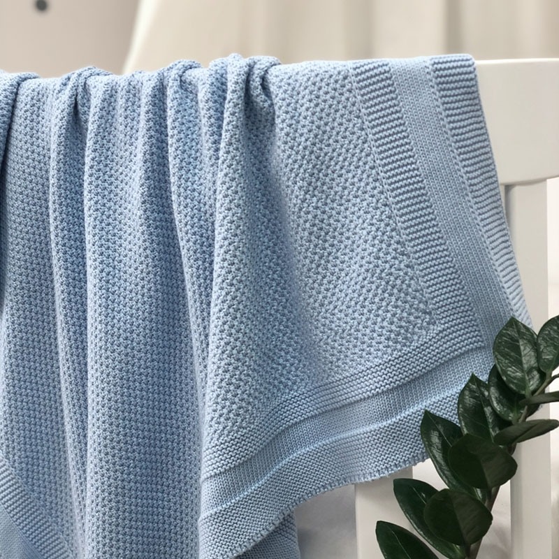 Пледи та конверти. Плед Рогожка блакитний 5436 935307