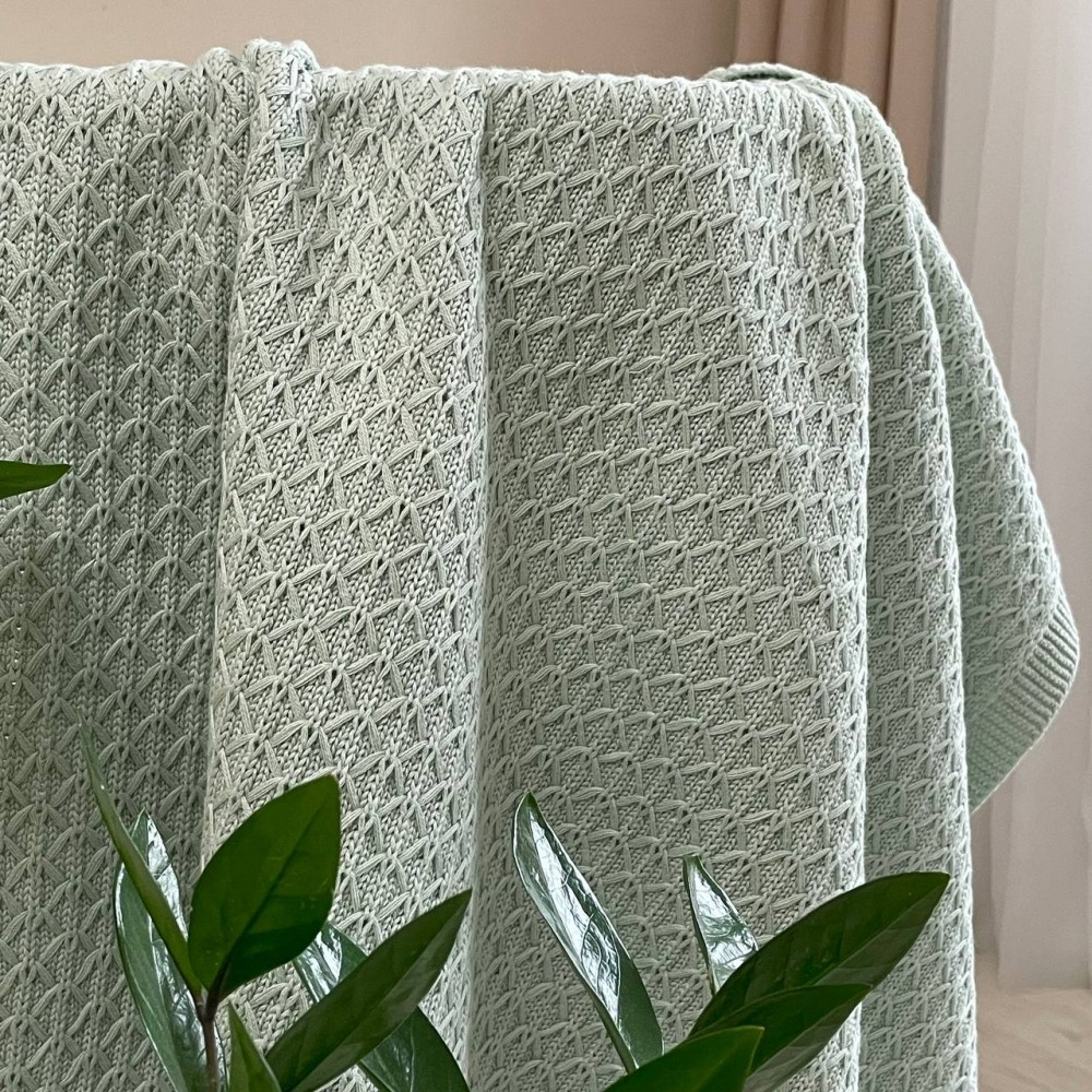 Пледи та конверти. Плед Ромб дрібний мята світла 3922 937447