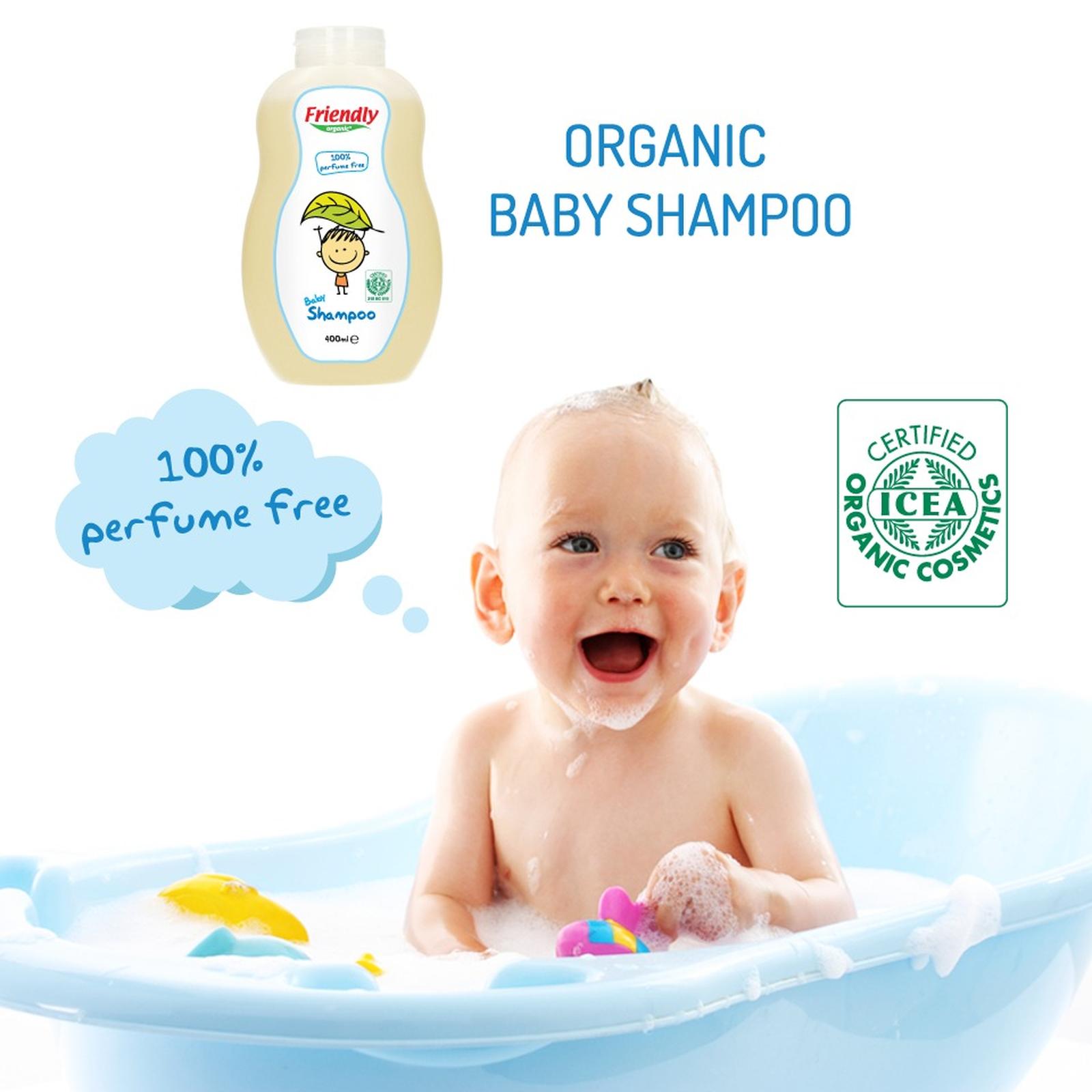 Купання та гігієна. Дитячий шампунь-гель для купання торговельної марки “FRIENDLY ORGANIC”. Без запаху. 400 мл