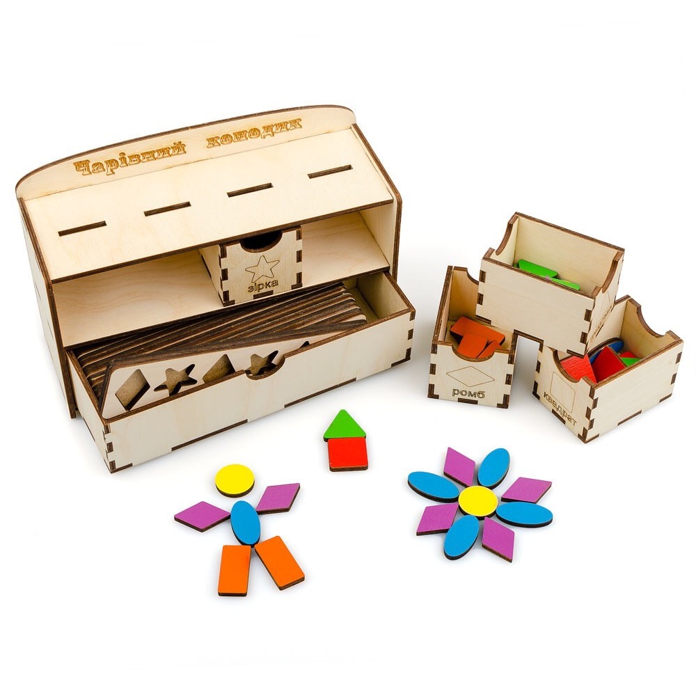 Іграшки для розвитку. Геометричний комодик