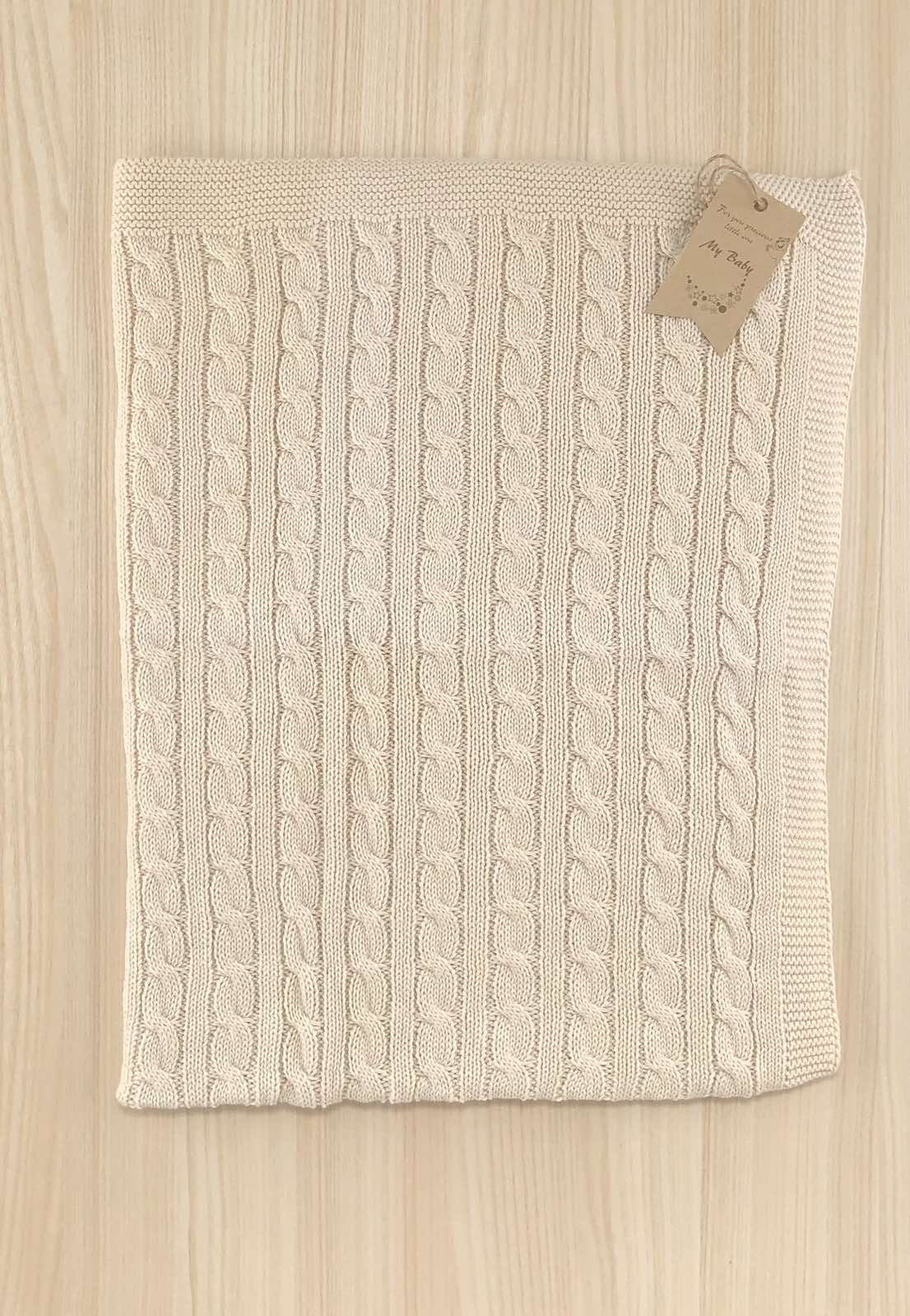 Плед вязаний без утеплення пшеничний 111024-1255