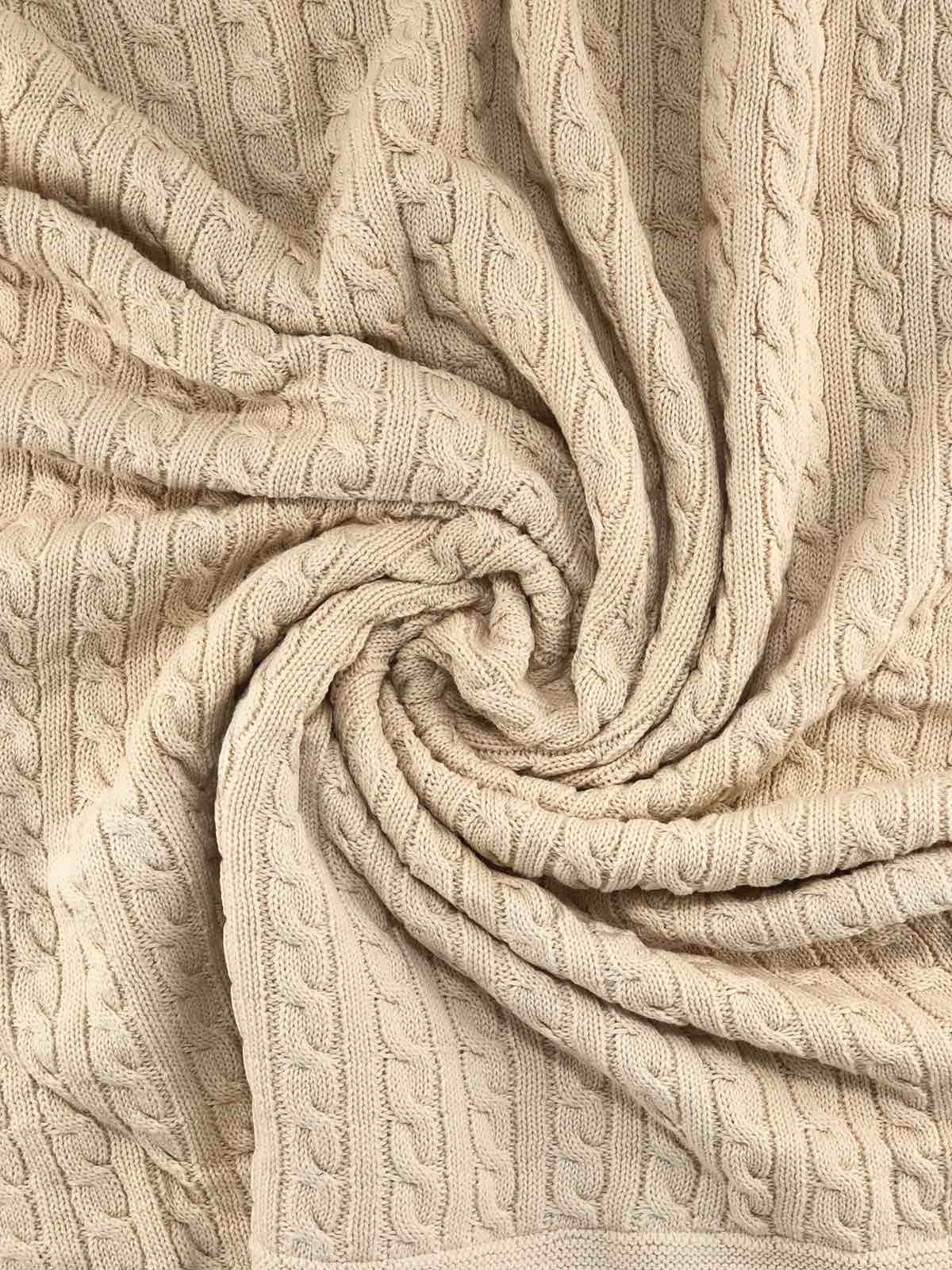 Плед вязаний з утепленням пшеничний 111024-1303