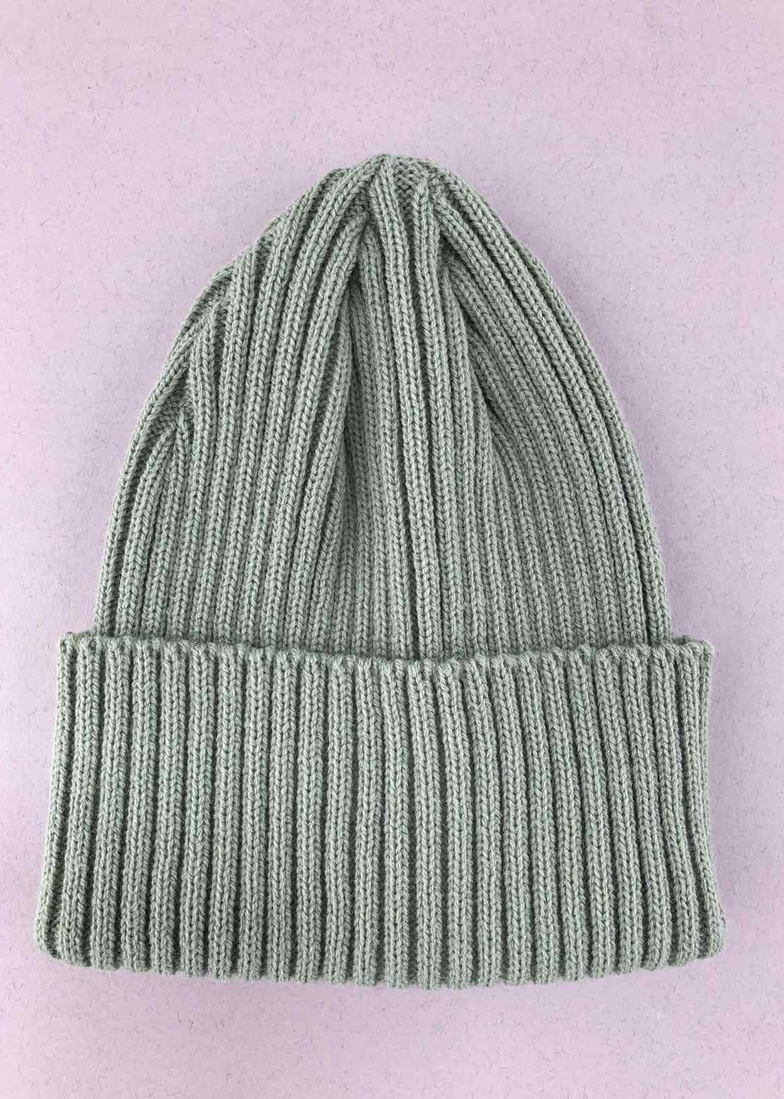 Головні убори і шарфи. Шапка для дівчинки в рубчик мятний 051024-01007