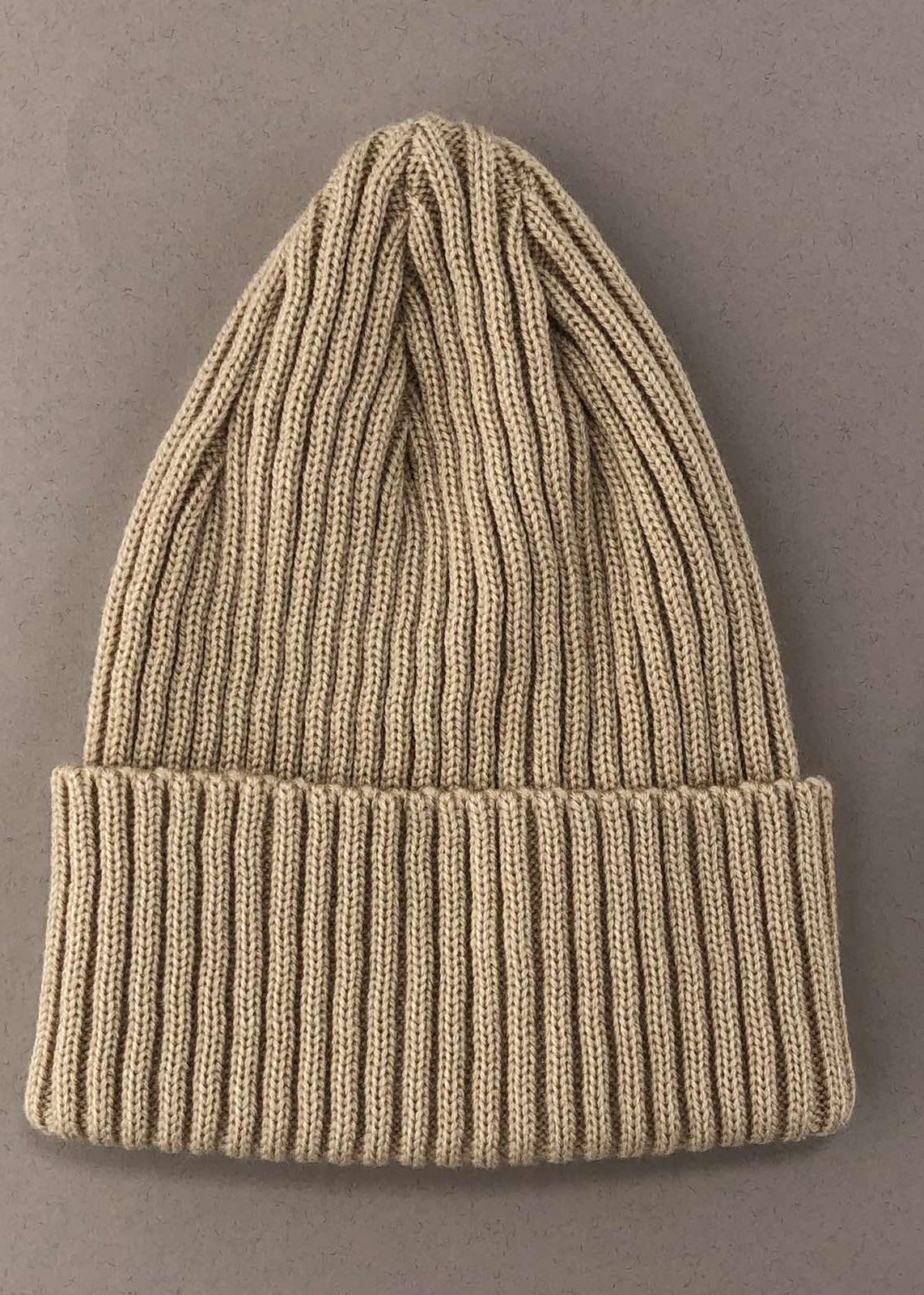 Головні убори і шарфи. Шапка для дівчики в рубчик бежевий 051024-0939
