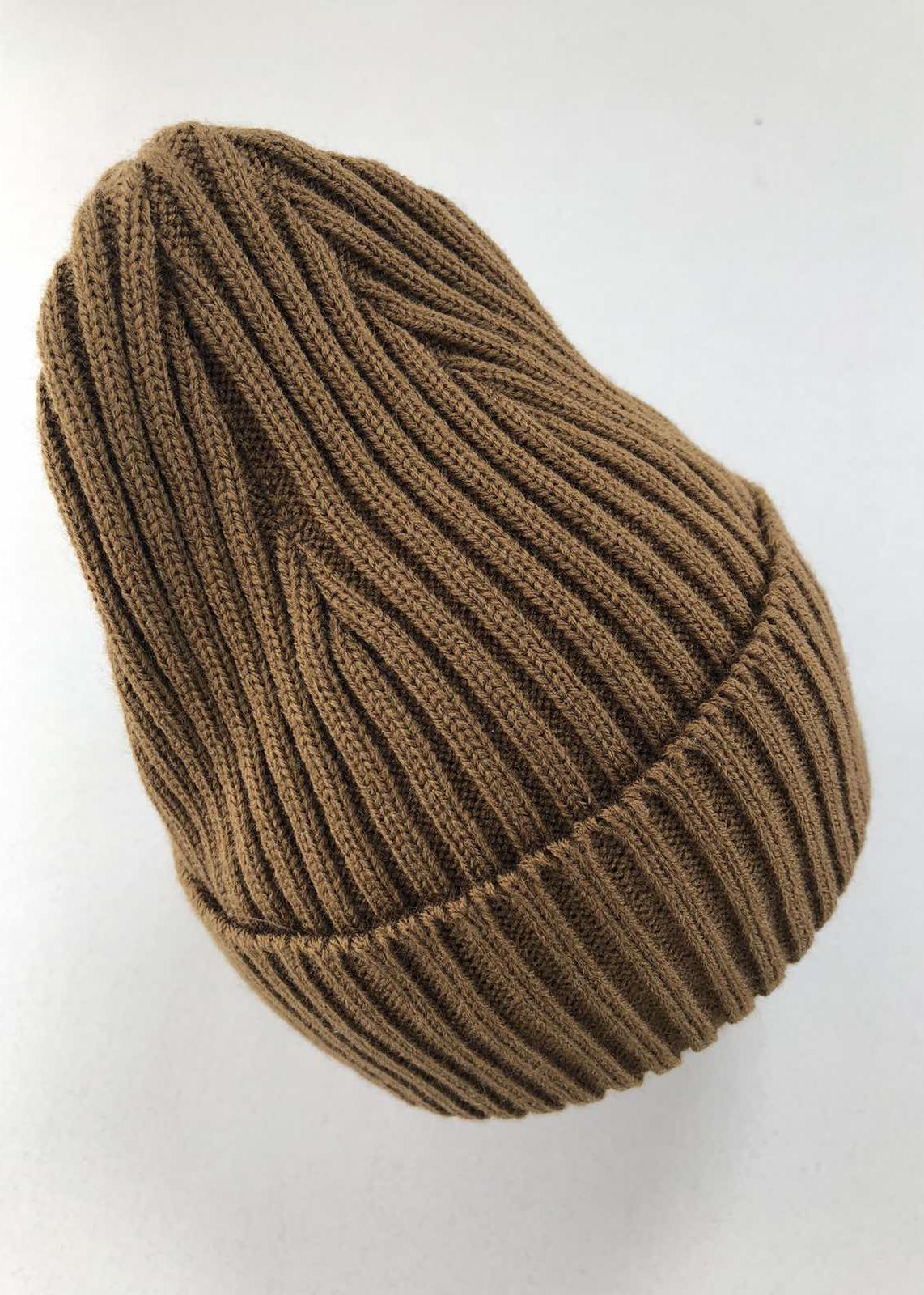Головні убори і шарфи. Шапка для хлопчика в рубчик коричневий 051024-0948