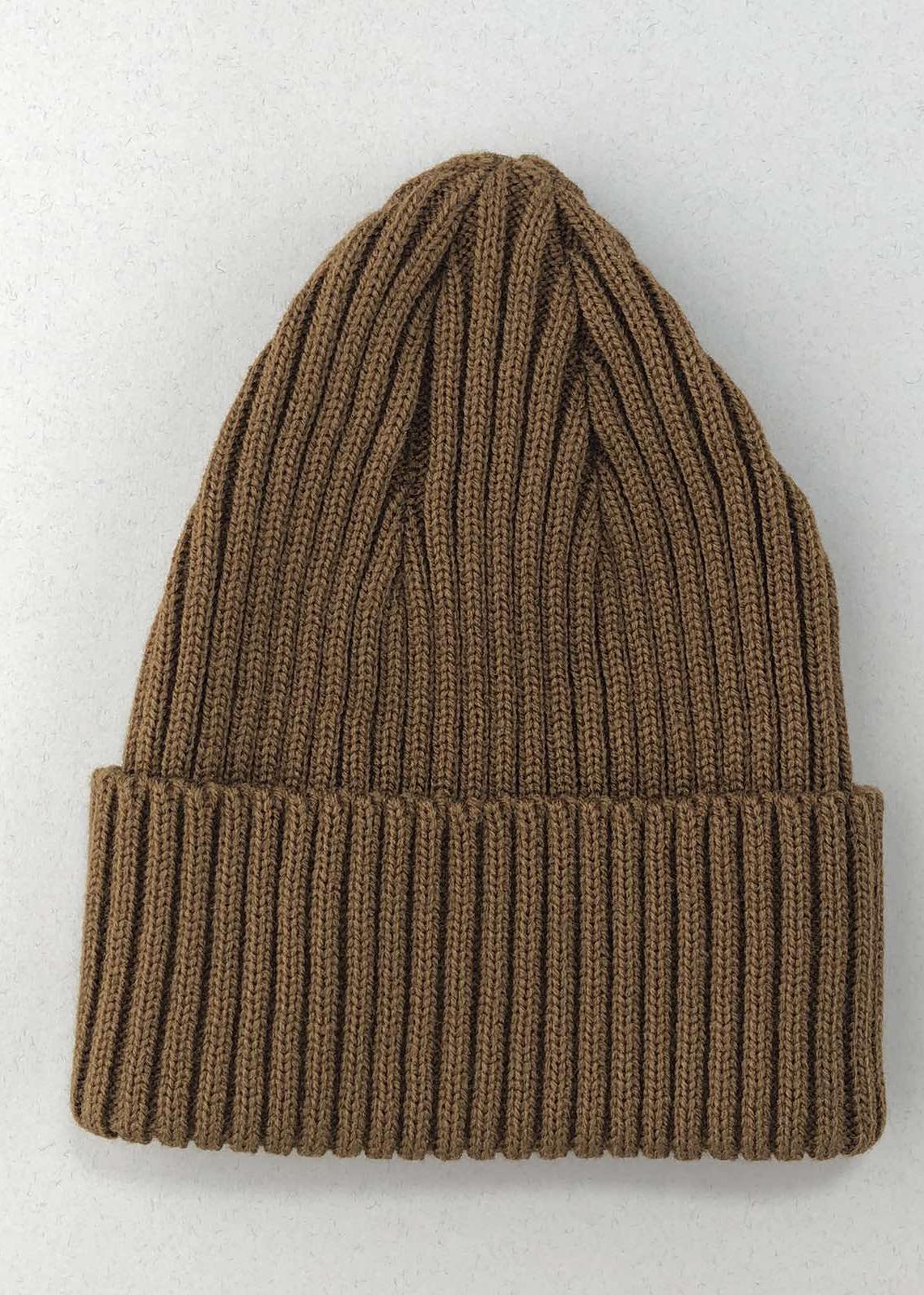 Головні убори і шарфи. Шапка для хлопчика в рубчик коричневий 051024-0948
