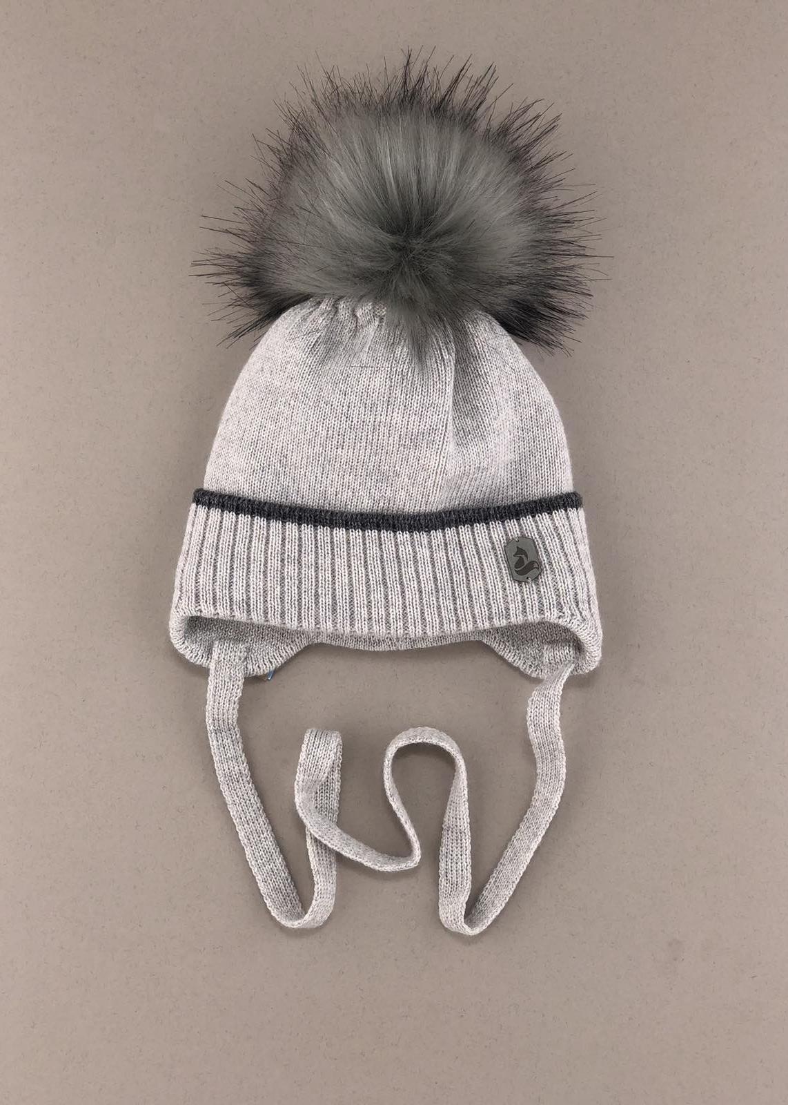 Шапочки і хустинки. Шапка для хлопчика з помпоном 110125-1128