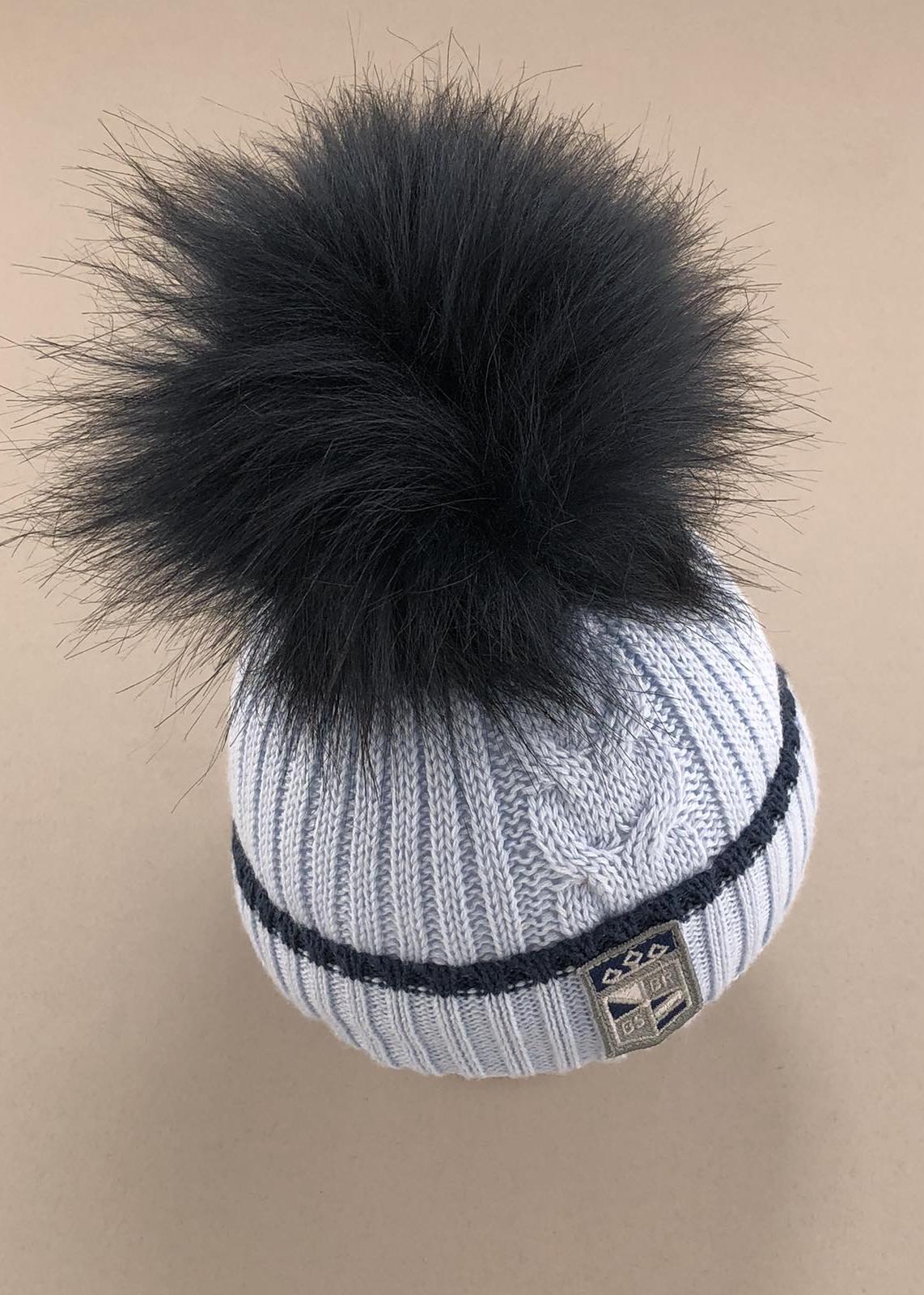 Шапочки і хустинки. Шапка для хлопчика з помпоном 110125-1145