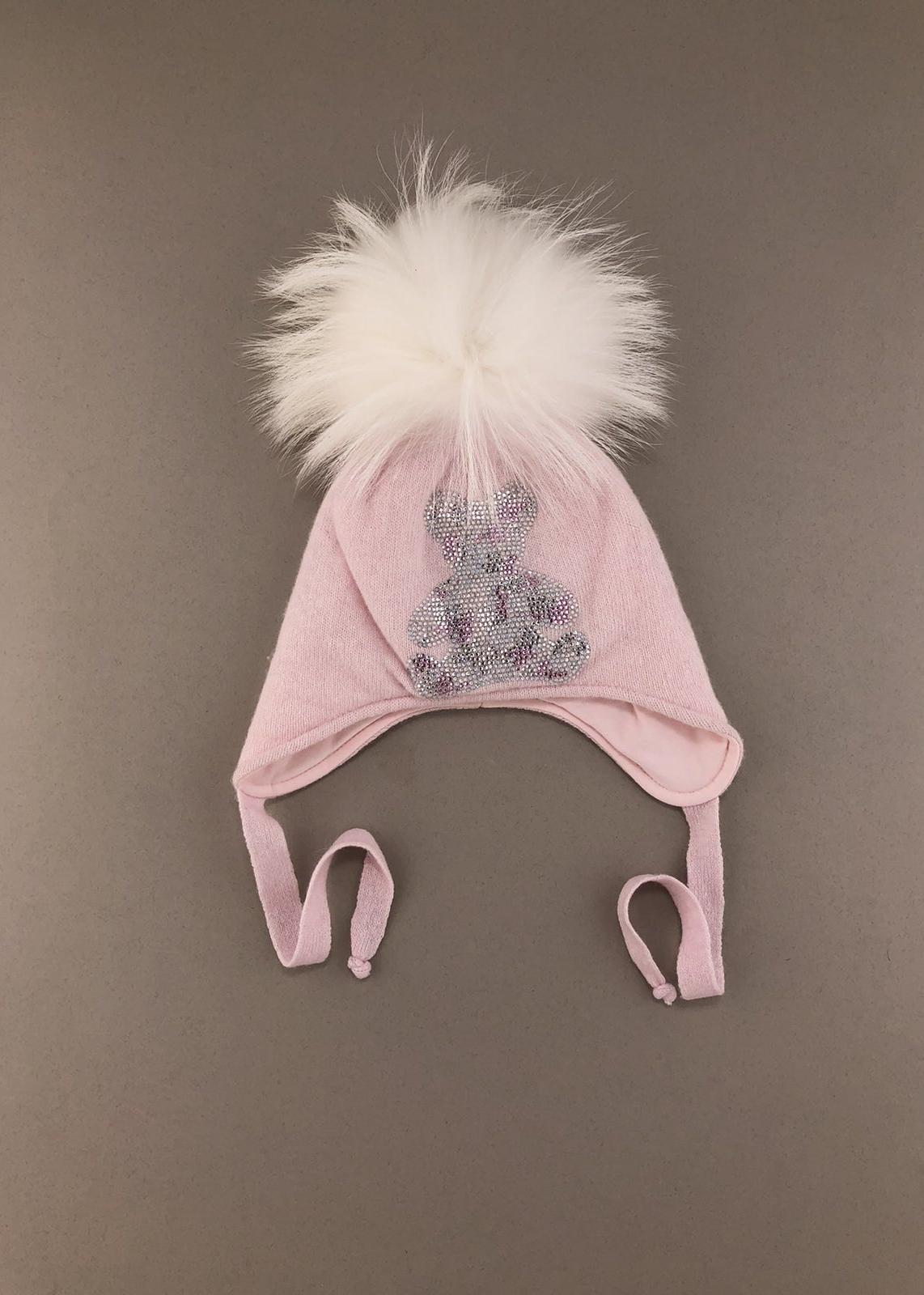 Головні убори і шарфи. Шапка для дівчинки з помпоном 110125-1303