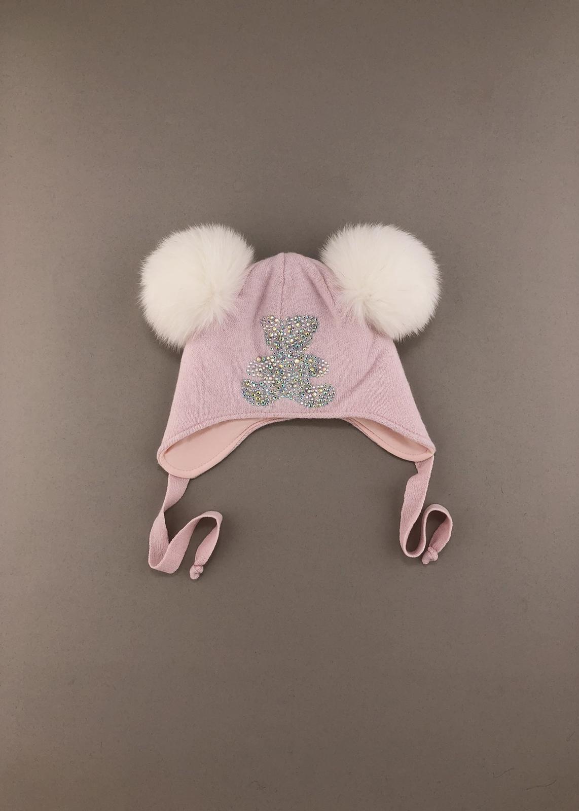 Головні убори і шарфи. Шапка для дівчинки з помпонами 110125-1335