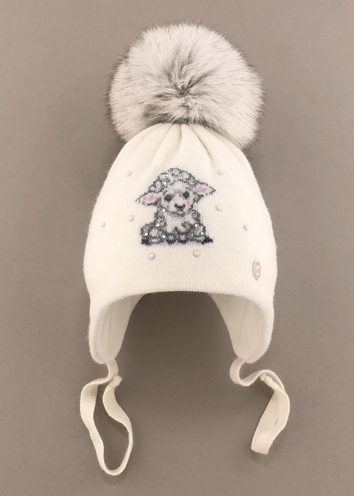 Шапочки і хустинки. Шапка для дівчинки з помпоном 120125-1155