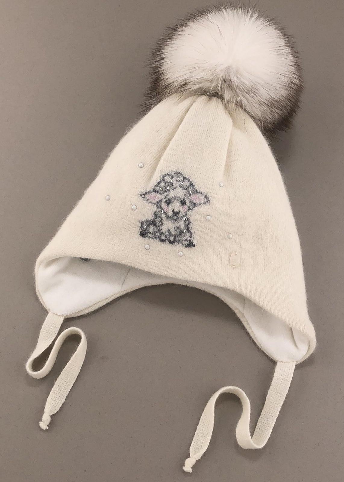 Головні убори і шарфи. Шапка для дівчинки з помпоном 120125-1313