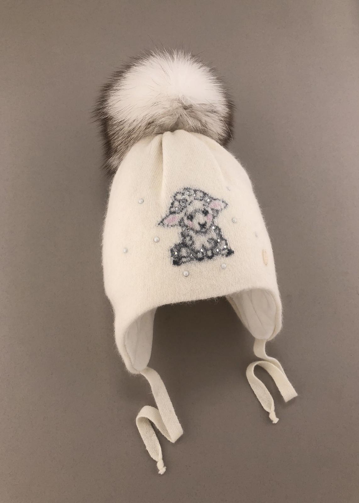 Головні убори і шарфи. Шапка для дівчинки з помпоном 120125-1313