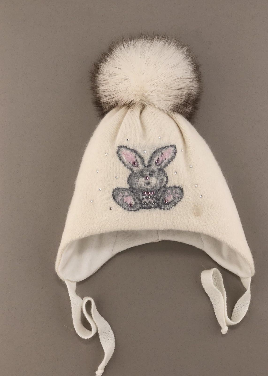 Головні убори і шарфи. Шапка для дівчинки з помпоном 120125-1318