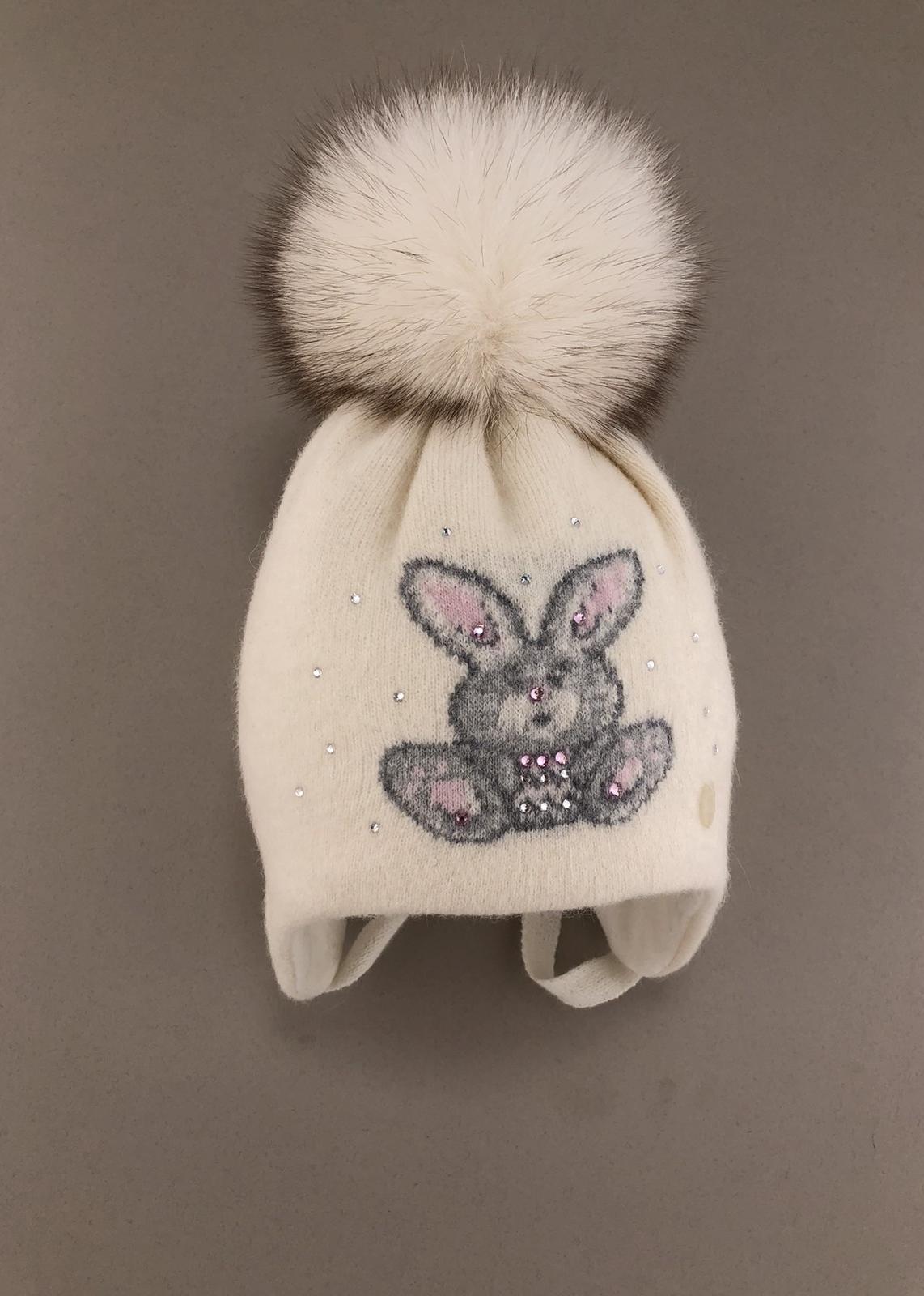 Головні убори і шарфи. Шапка для дівчинки з помпоном 120125-1318