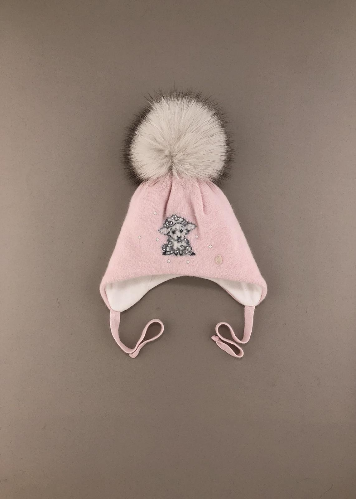 Шапочки і хустинки. Шапка для дівчинки з помпоном 120125-1321