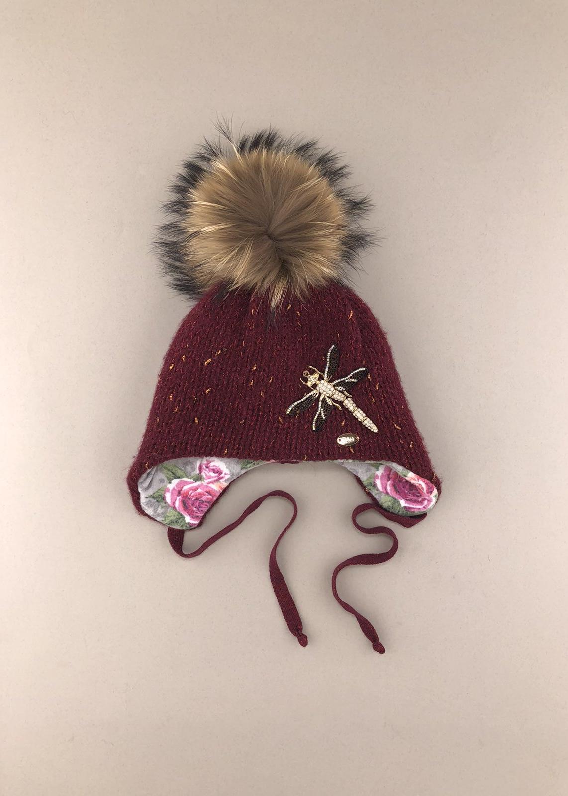 Головні убори і шарфи. Шапка для дівчинки з помпоном 150125-1319